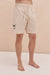 Men’s Embroidered Pyjama Shorts Oxford Stripe Ochre