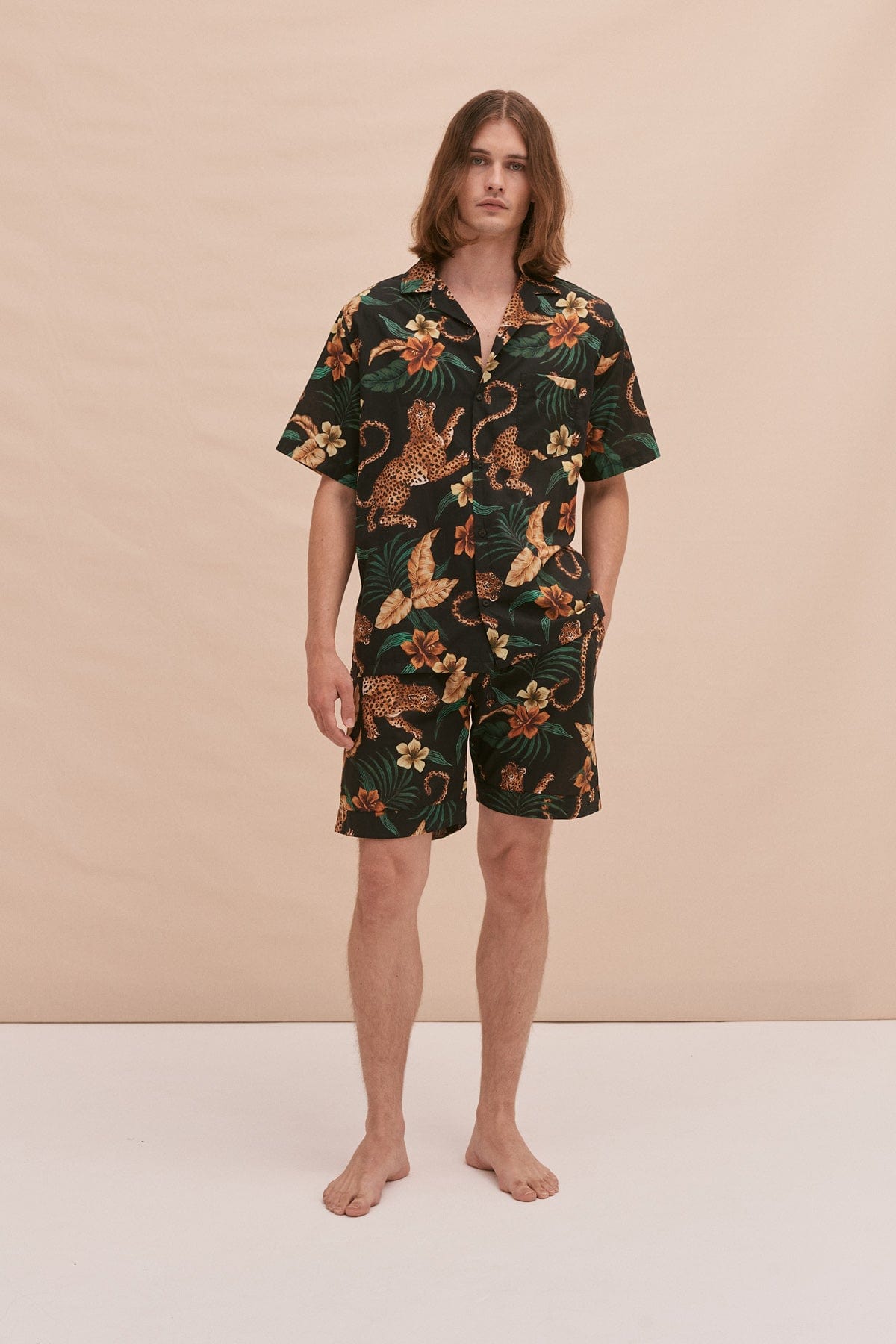 Cuban Pyjama Set Soleia Print Black Yellow