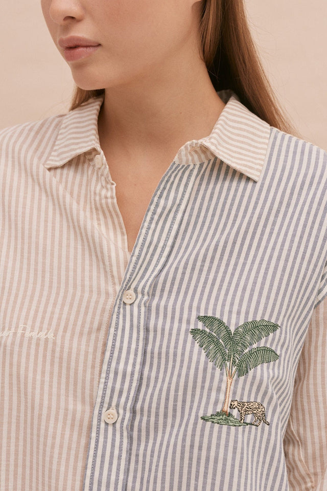 Lounge Shirt L'Ocelot Summer Stripe Patchwork