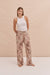 Lounge Trouser Night Bloom Print Rose Latte Linen
