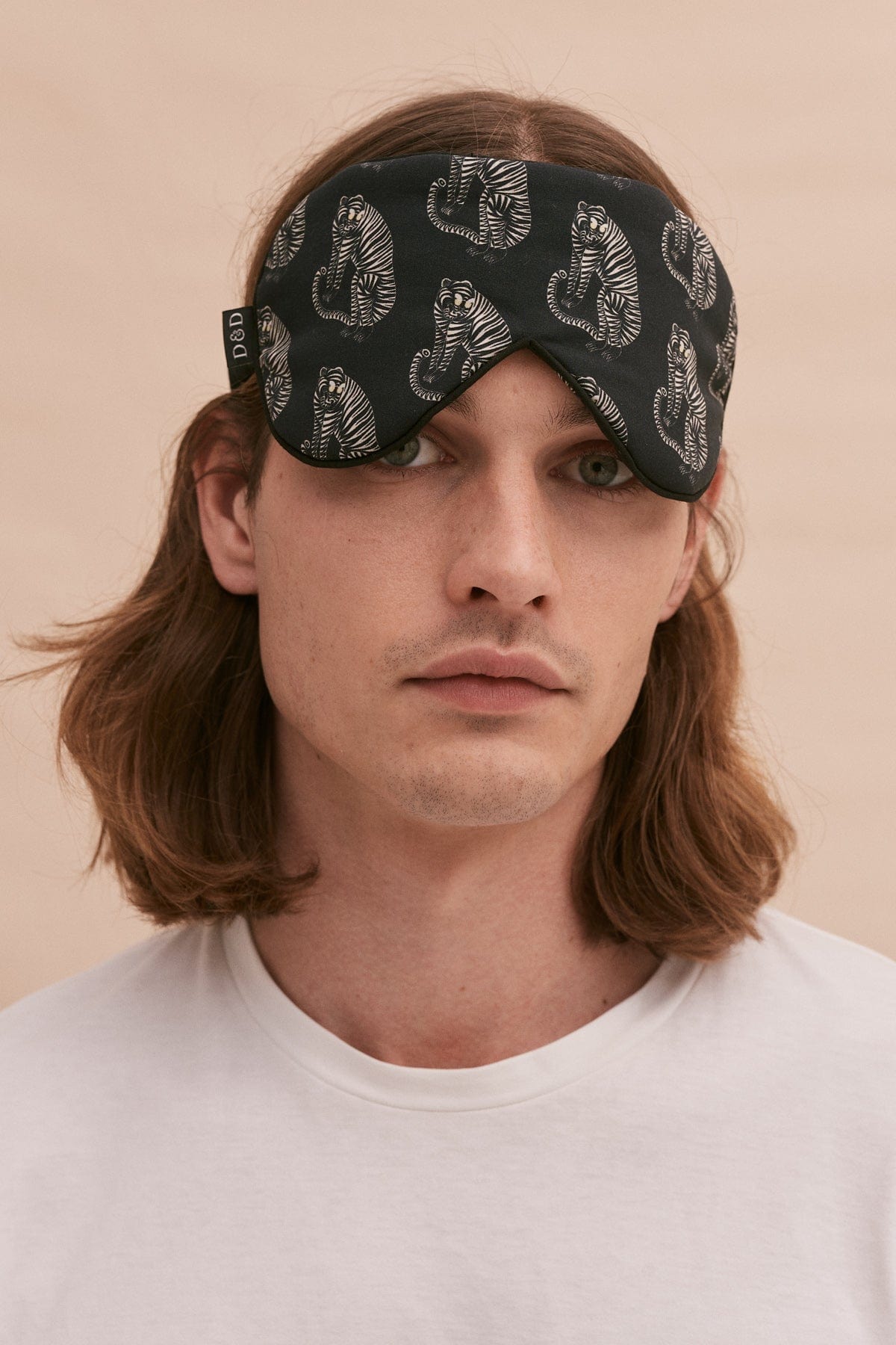 Men's Eye Mask Tiger Print Black/Cream