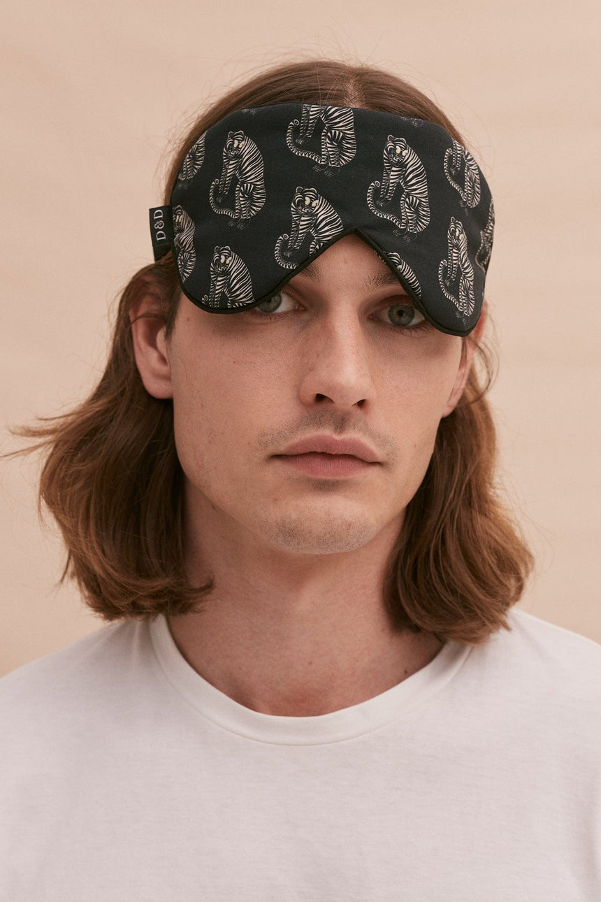Men's Eye Mask Tiger Print Black/Cream