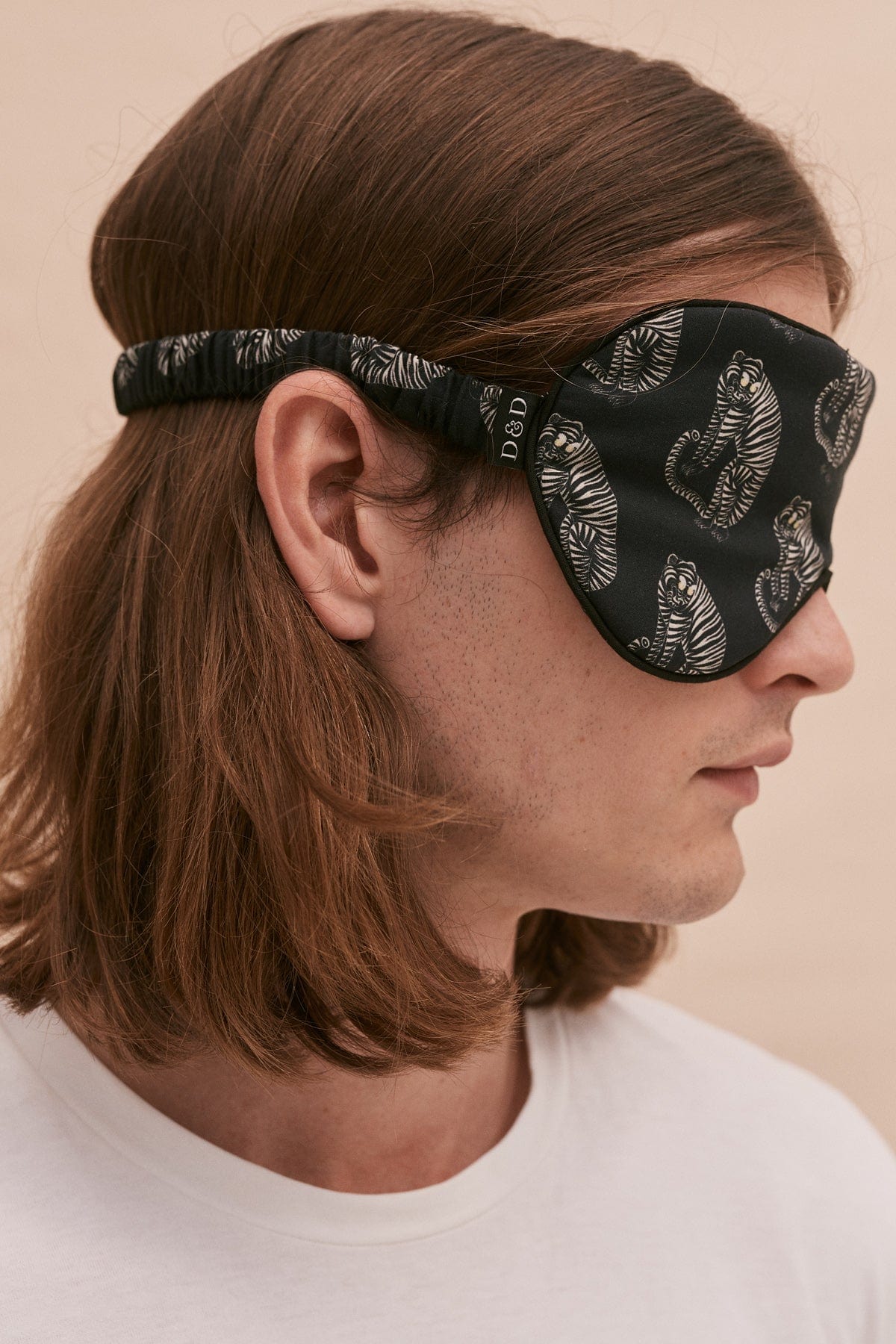 Men's Eye Mask Tiger Print Black/Cream
