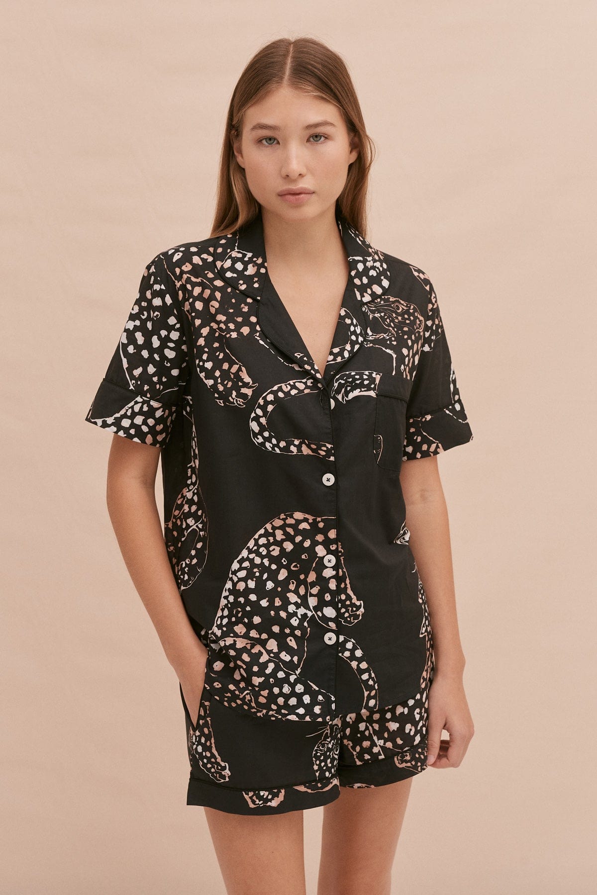 Short Pyjama Set The Jag Print Navy