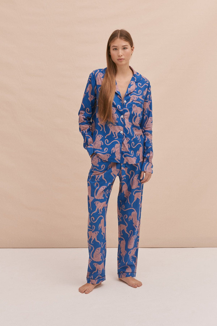 Long Pyjama Set Chango Print Blue/Pink – Desmond & Dempsey