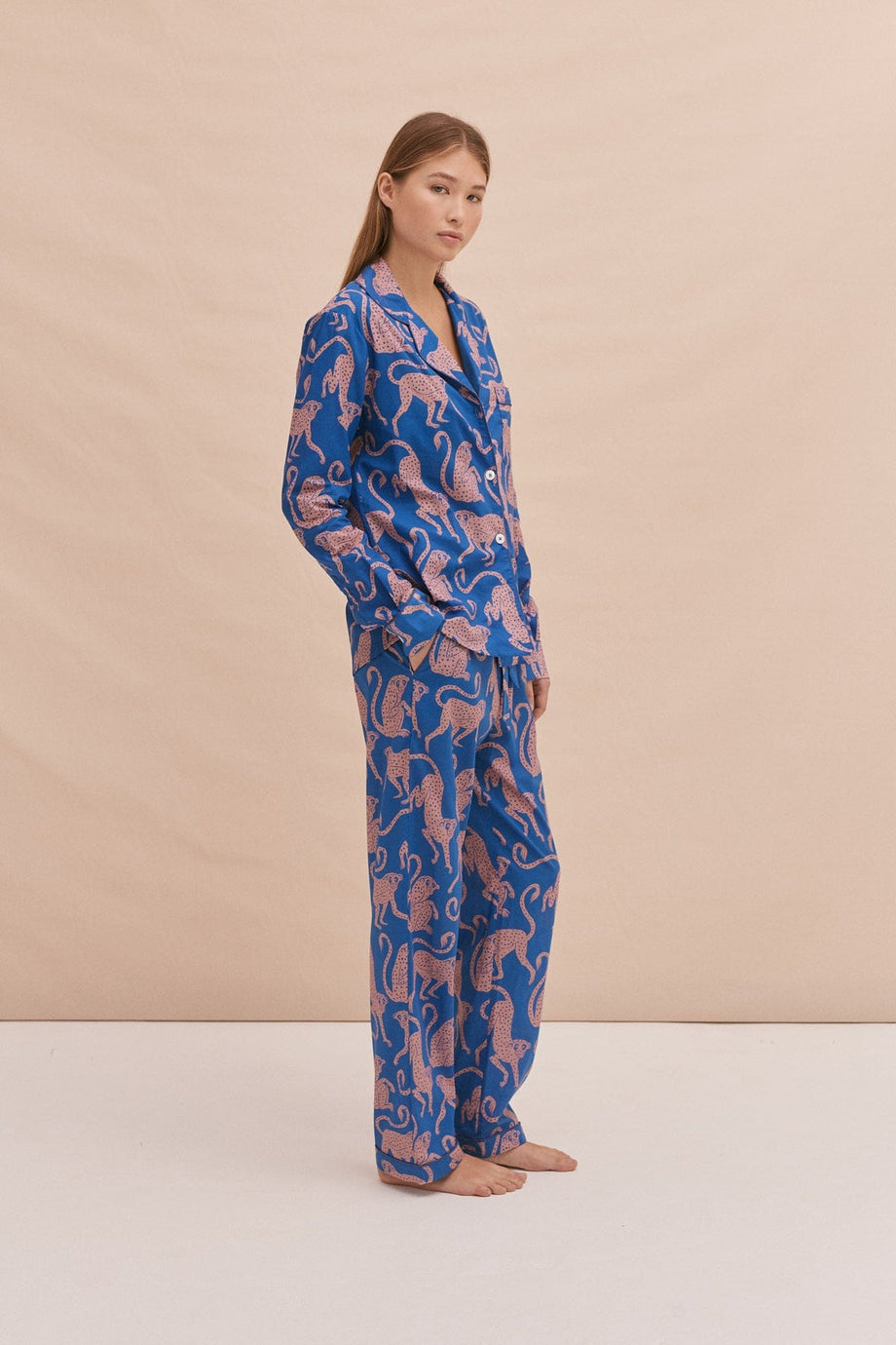 Long Pyjama Set Chango Print Blue/Pink – Desmond & Dempsey