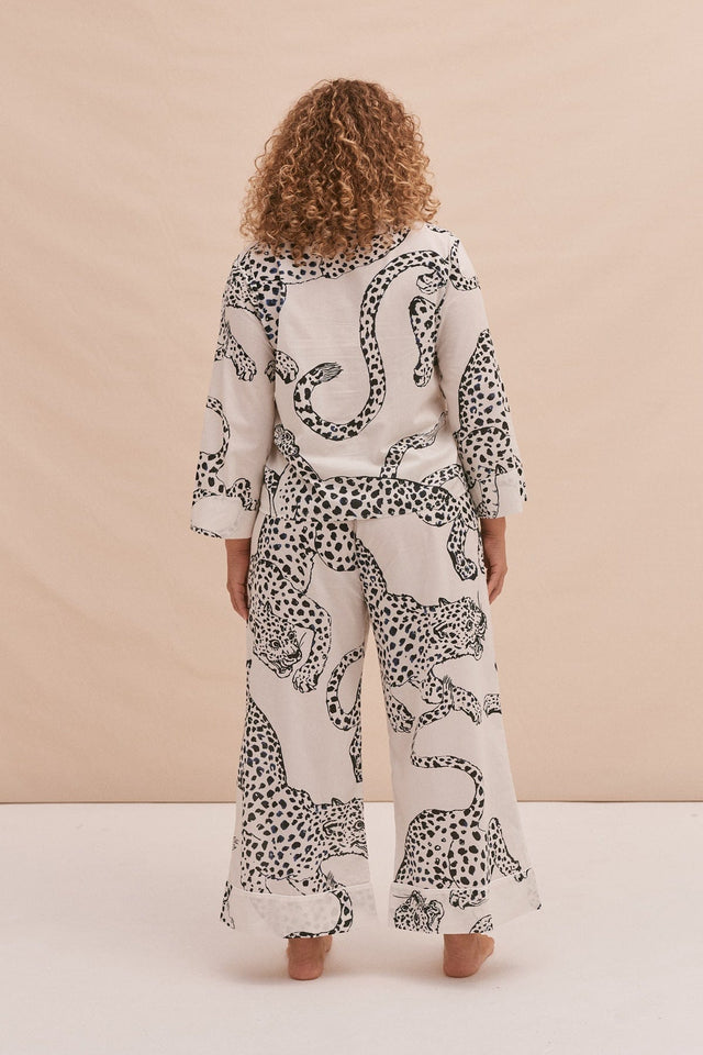 Boxy Shirt and Wide Leg Trouser Set The Jag Print Cream