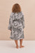 Women's Towel Robe Jag Print Cream