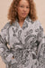 Women's Towel Robe Jag Print Cream