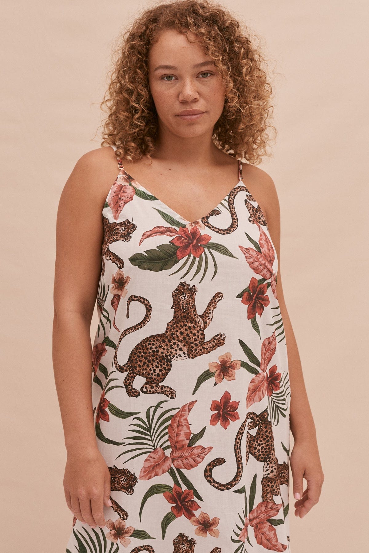 Slip Nightie Soleia Print Cream