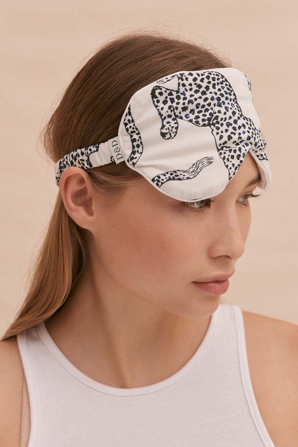 Cotton Luxe Eye Mask Jag Print Cream