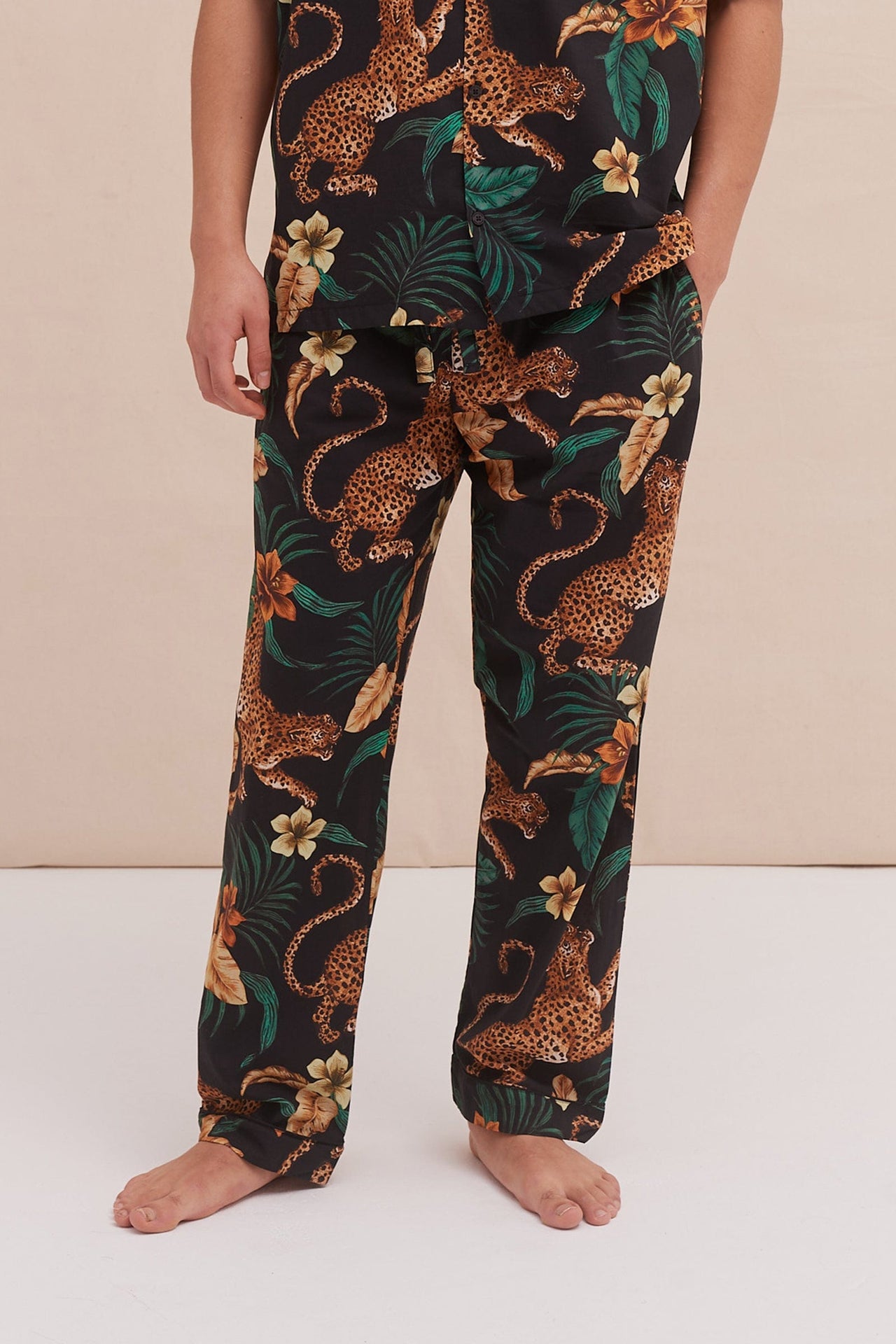 Men’s Pyjama Trousers Soleia Print Black/Yellow