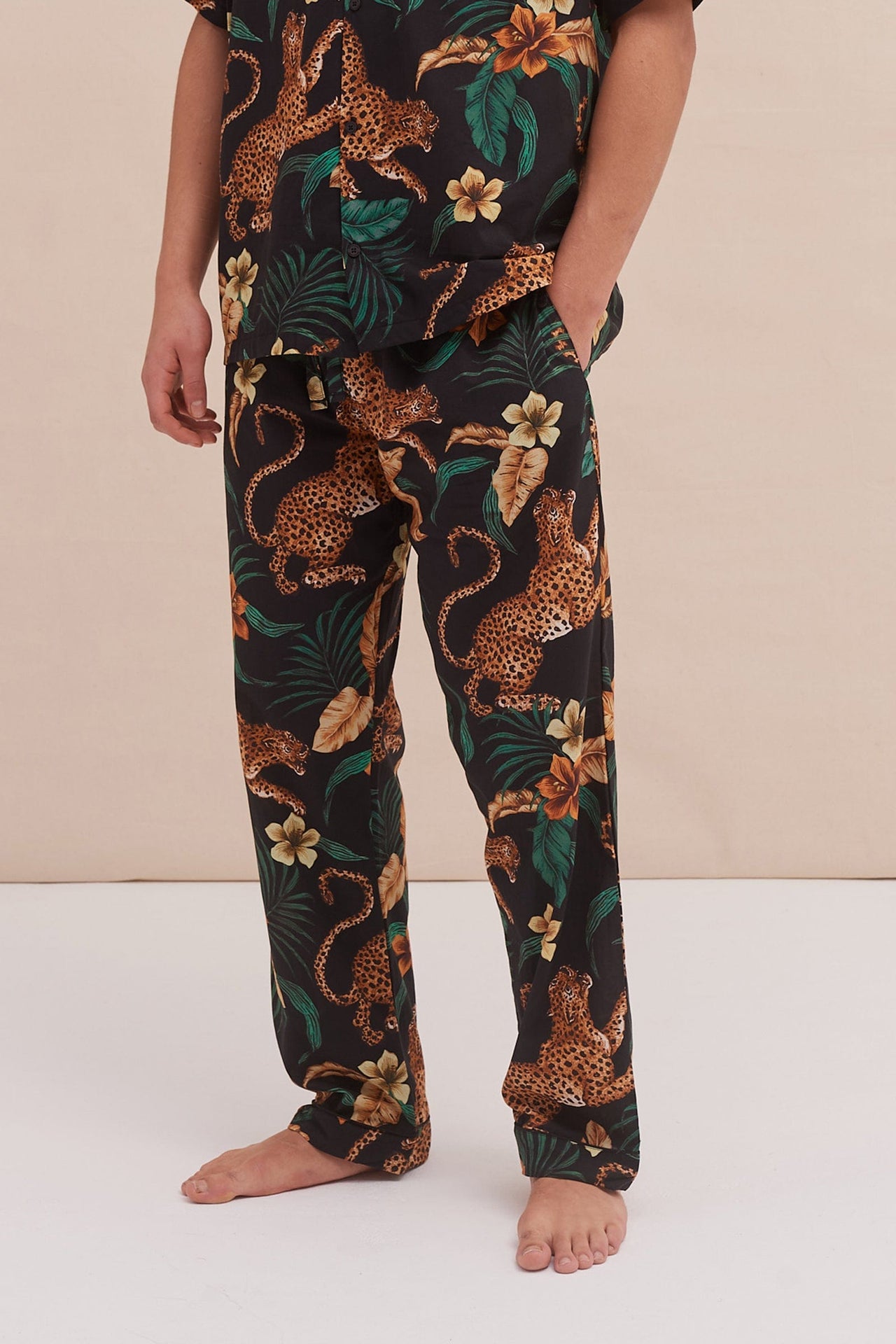 Men’s Pyjama Trousers Soleia Print Black/Yellow