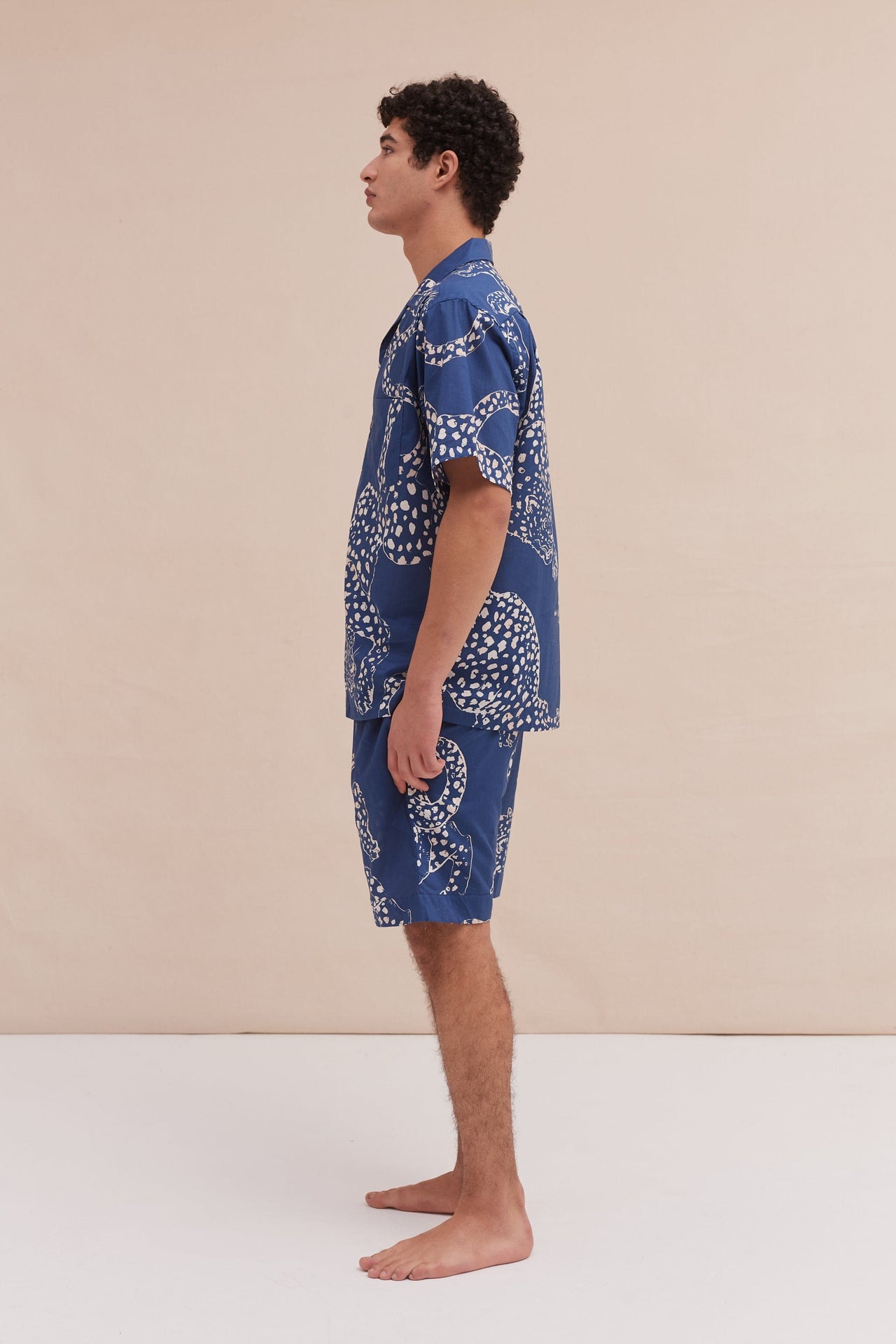 Men’s Cuban Pyjama Set The Jag Print Blue