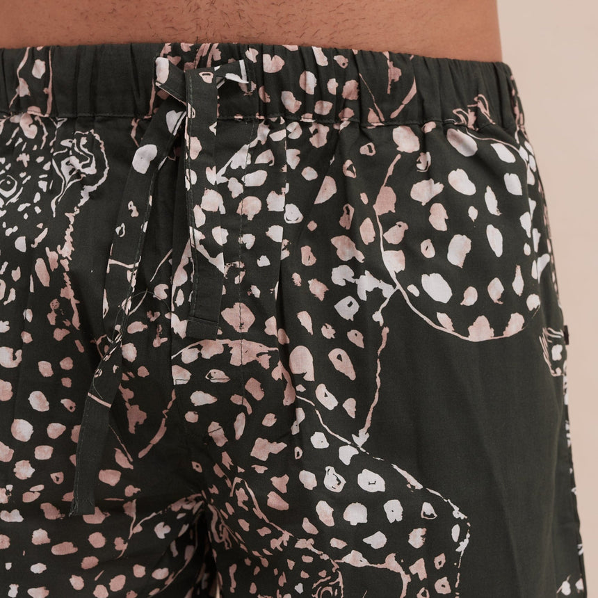 Men’s Pyjama Shorts The Jag Print Green