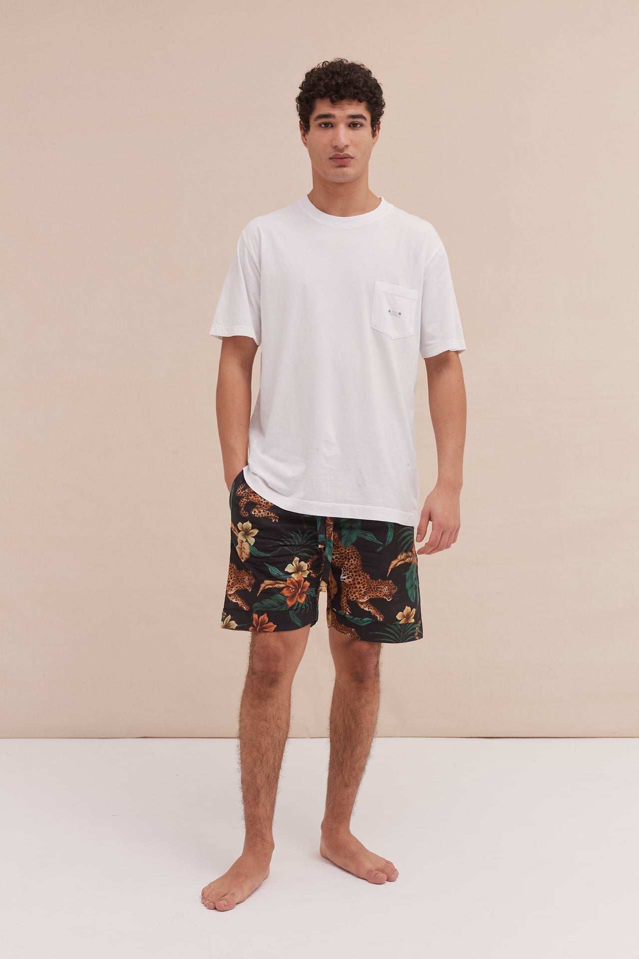 Men’s Pyjama Shorts Soleia Print Black/Yellow