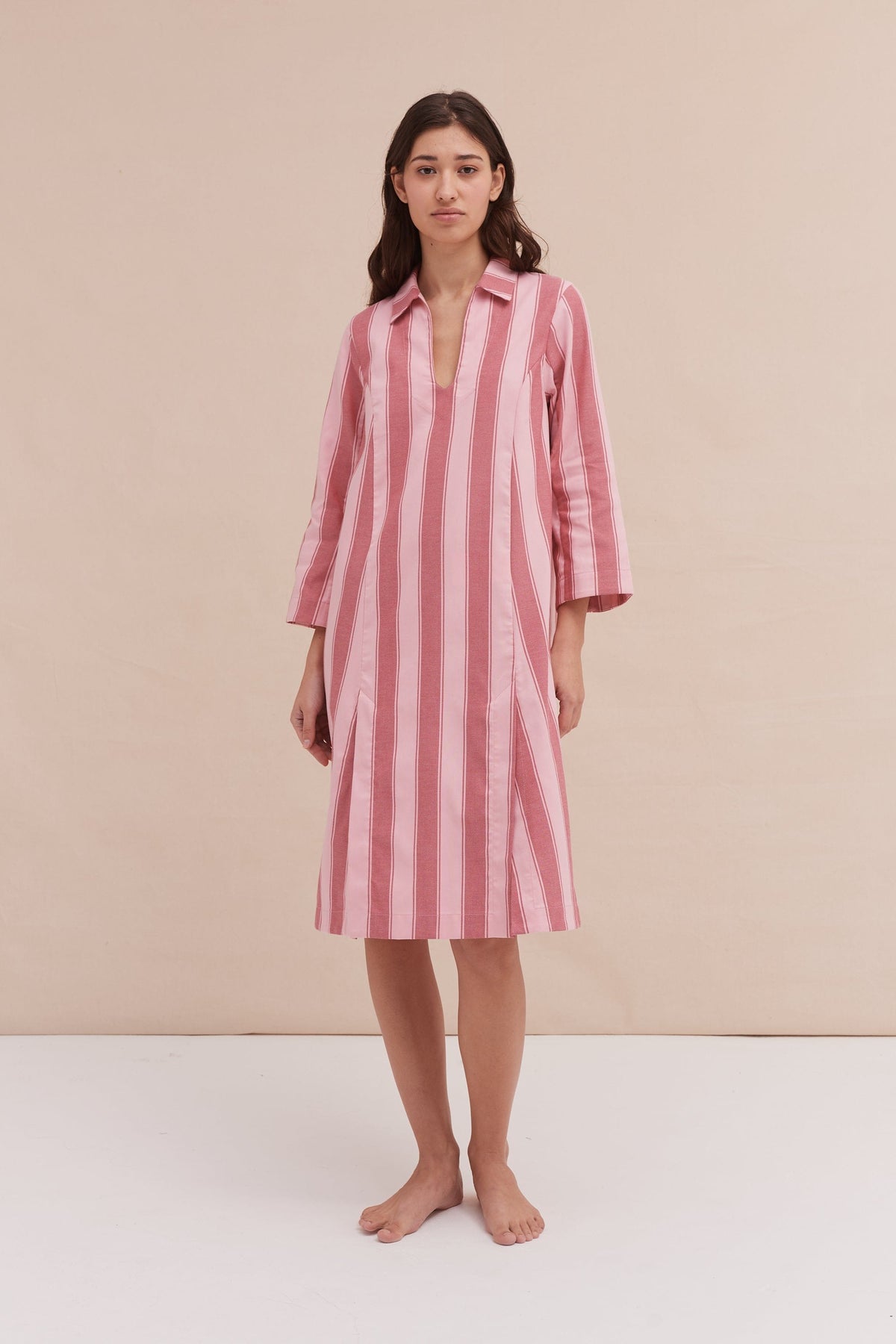 Kaftan Feluka Stripe Pink Red Woven