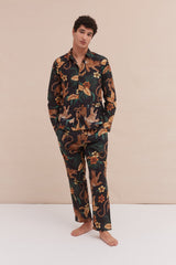 Men’s Pocket Pyjama Set Soleia Print Black/Yellow