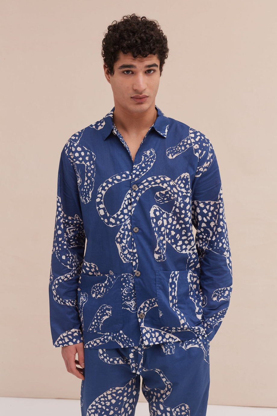 Men’s Pocket Pyjama Set The Jag Print Blue