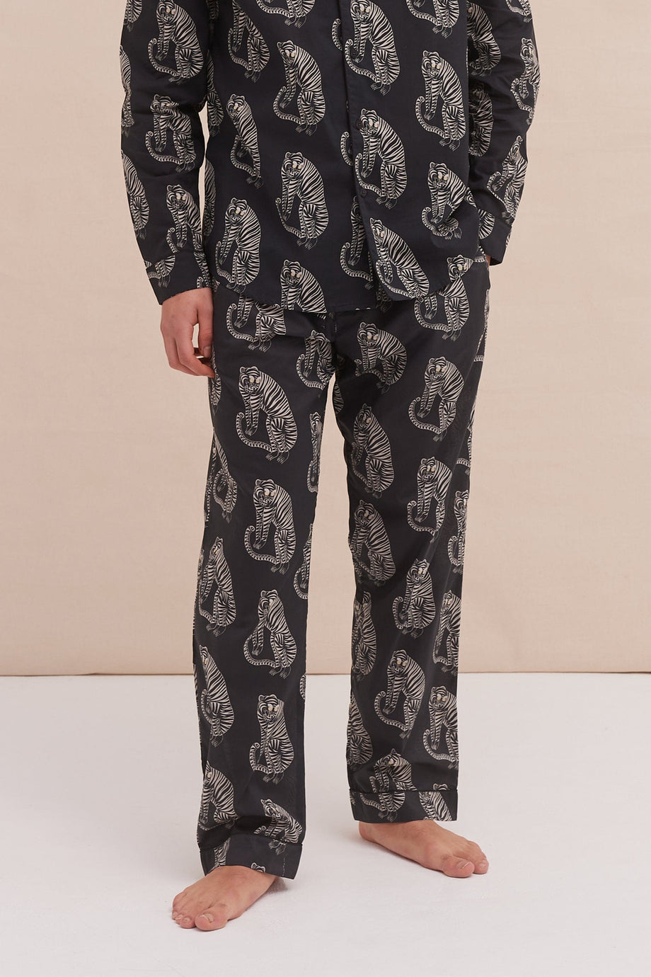 Men’s Pyjama Trousers Sansindo Tiger Print Black/Cream