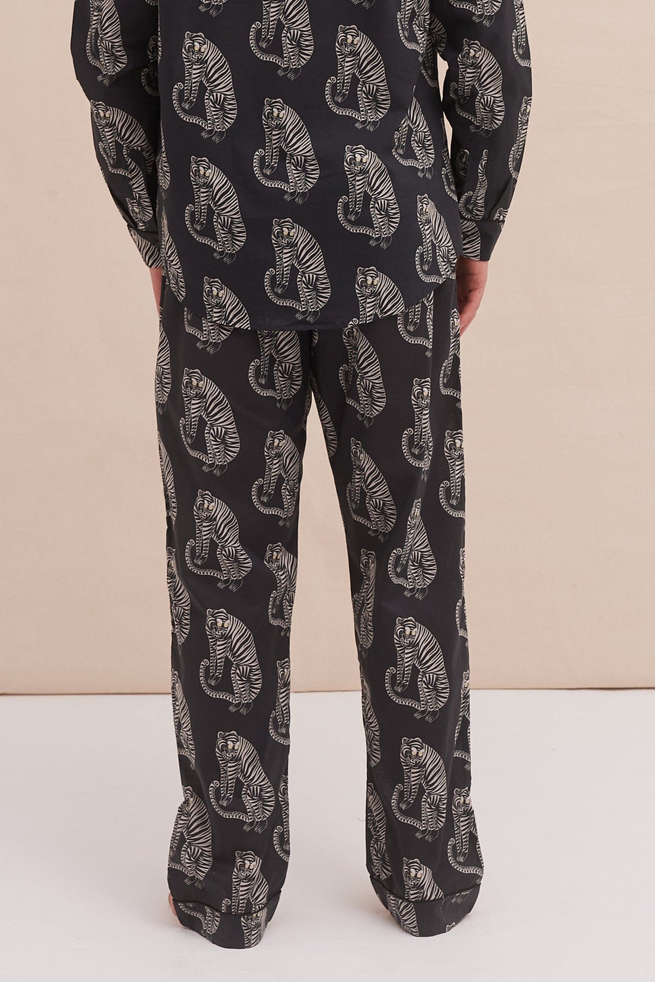 Men’s Pyjama Trousers Sansindo Tiger Print Black/Cream