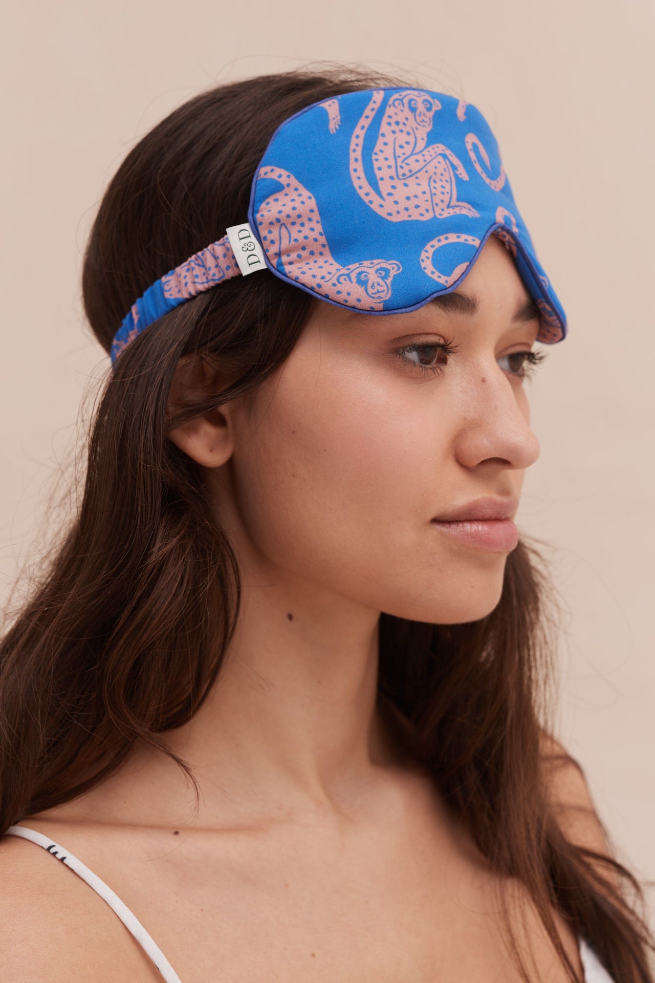 Cotton Luxe Eye Mask Chango Print Blue/Pink