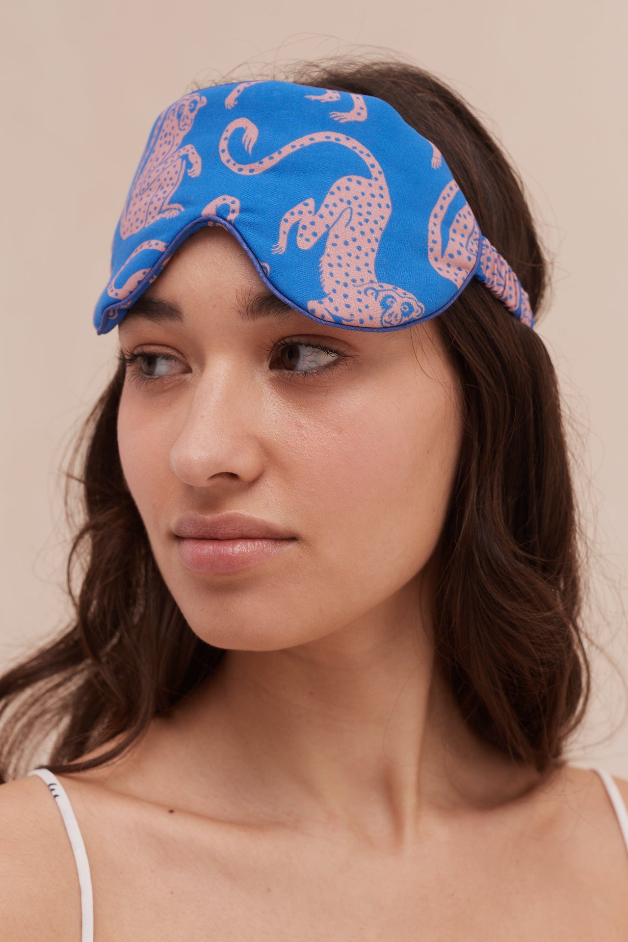 Cotton Luxe Eye Mask Chango Print Blue/Pink