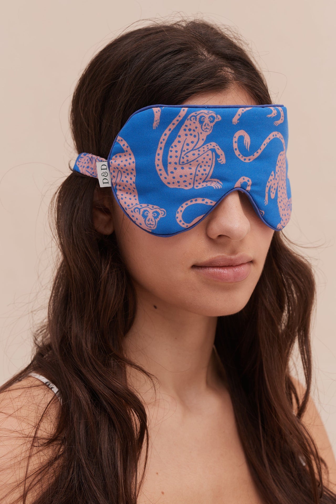 Cotton Luxe Eye Mask Chango Print Blue/Pink