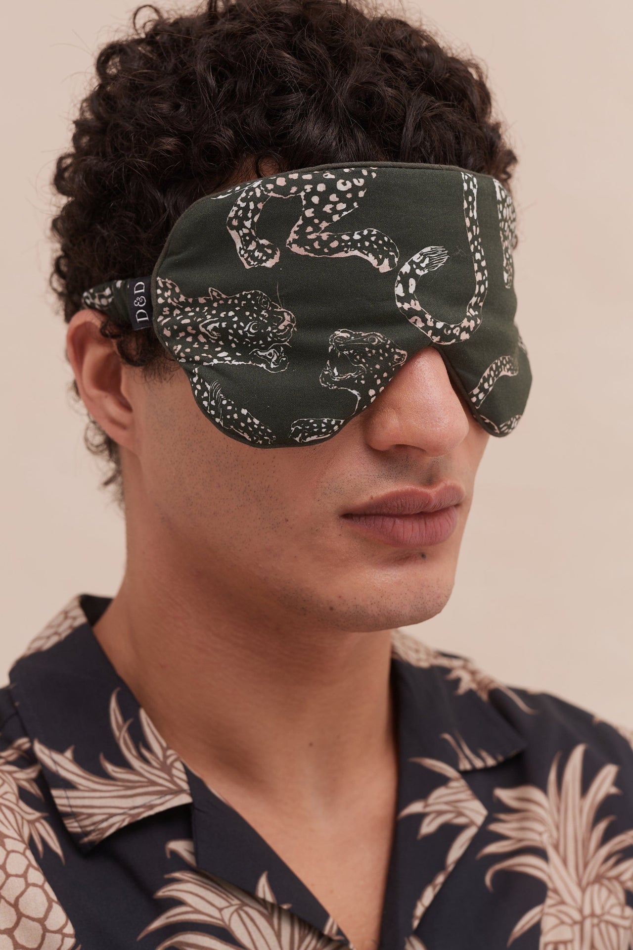 Cotton Luxe Eye Mask Jag Print Green