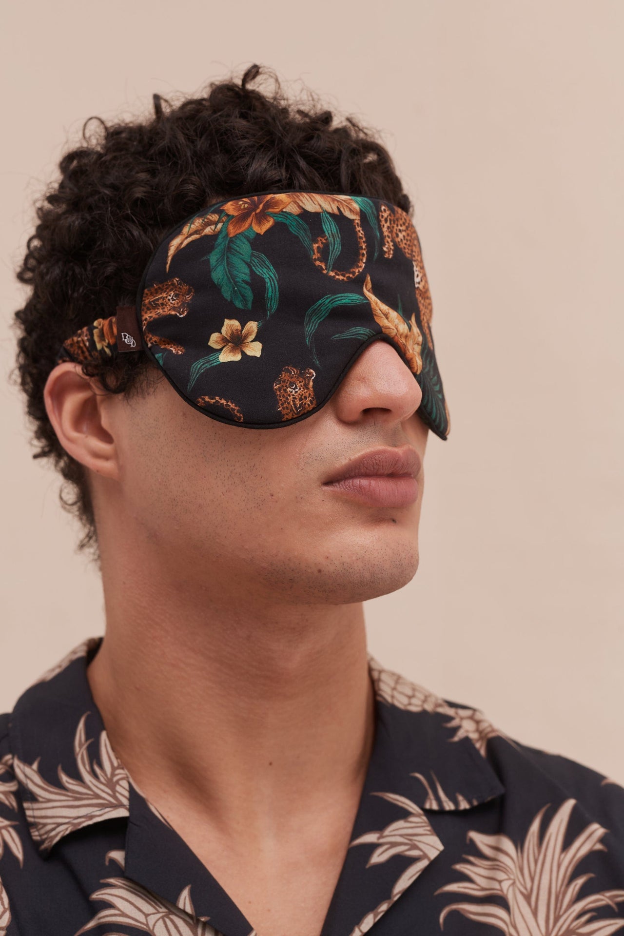 Men’s Eye Mask Soleia Leopard Print Black/Yellow