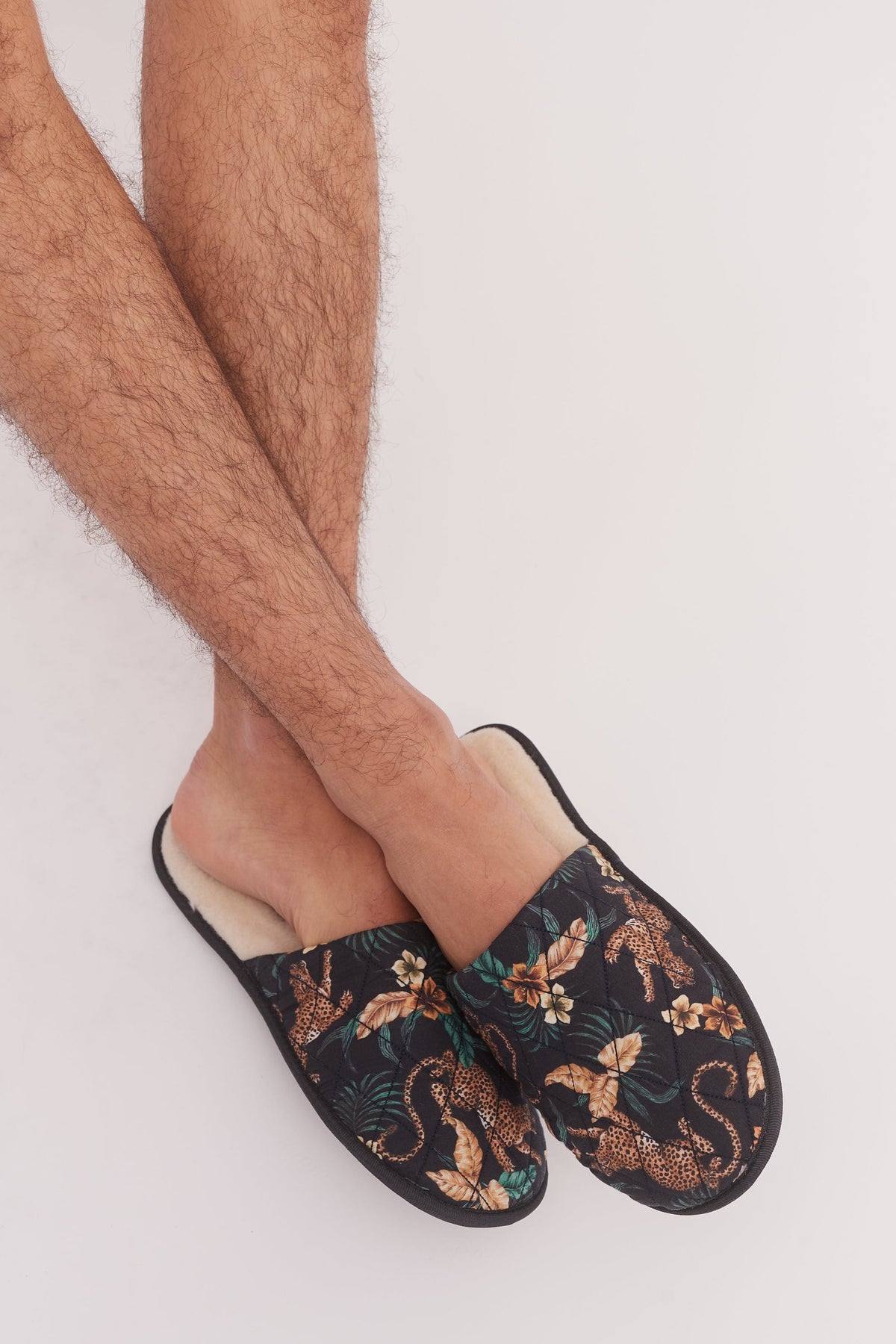 Men's Slippers Soleia Leopard Print Black/Yellow