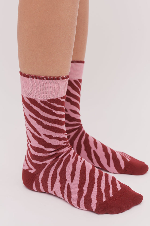Women's Socks Tiger Print Pink