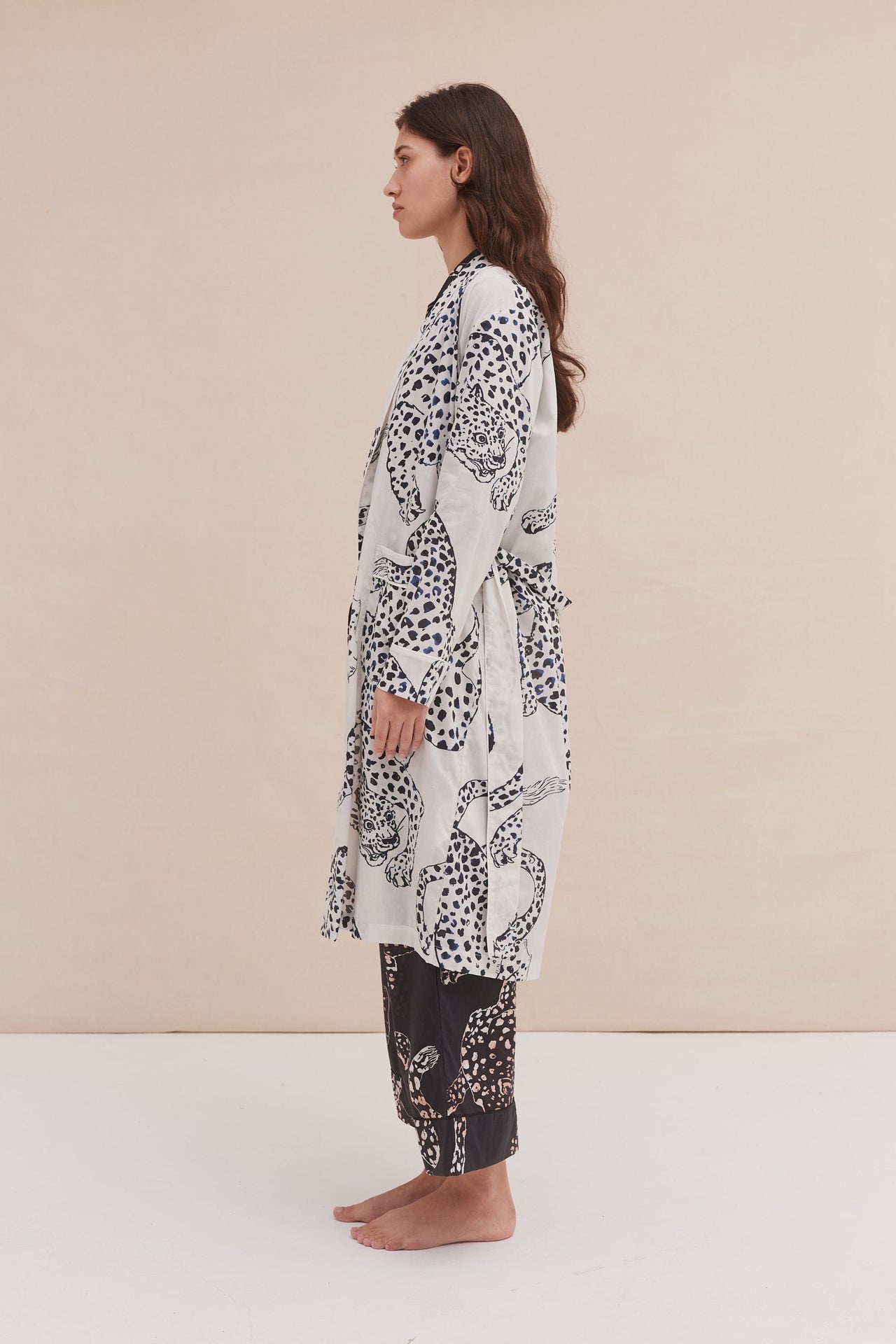 Women's Robe The Jag Print Cream