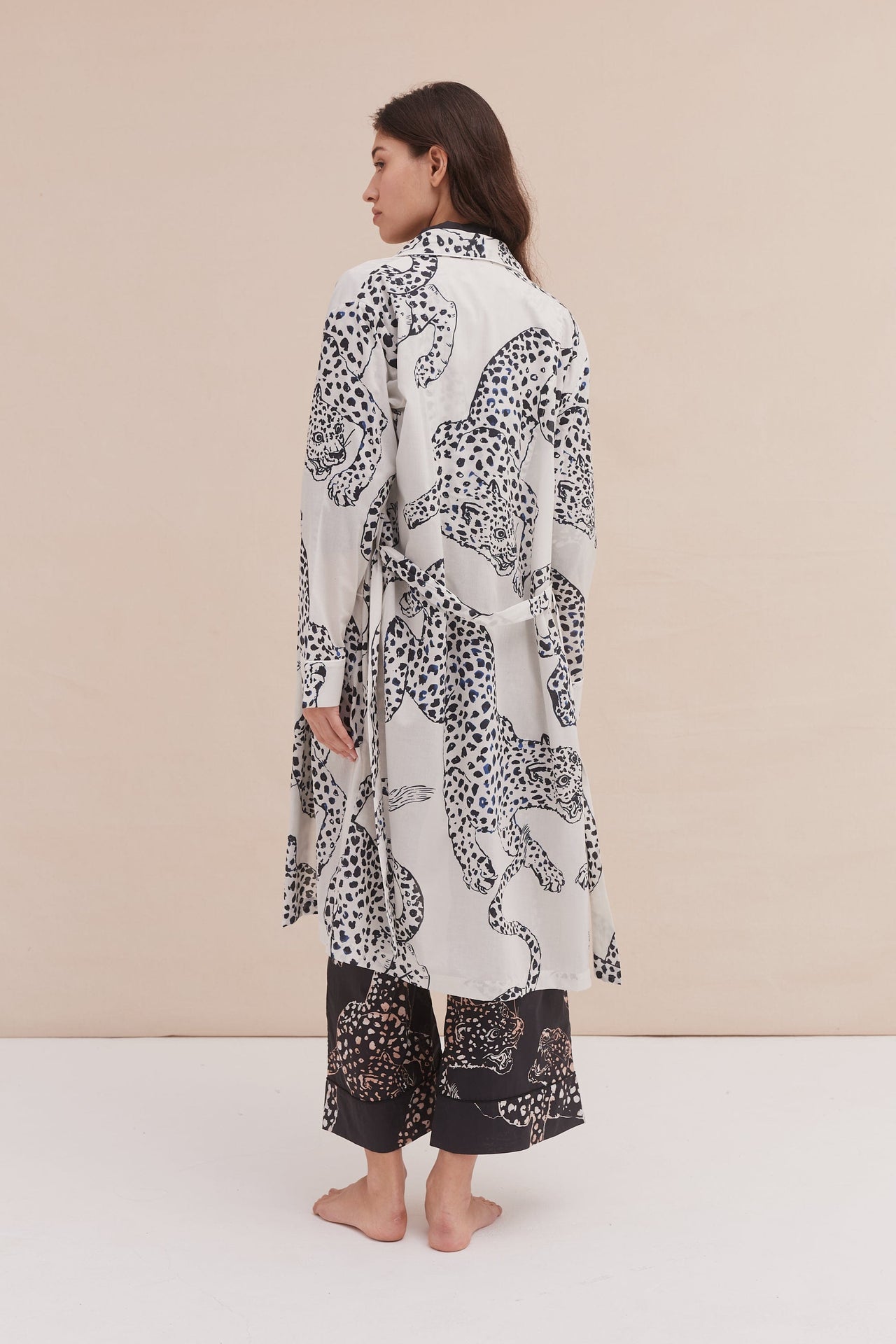 Women's Robe The Jag Print Cream