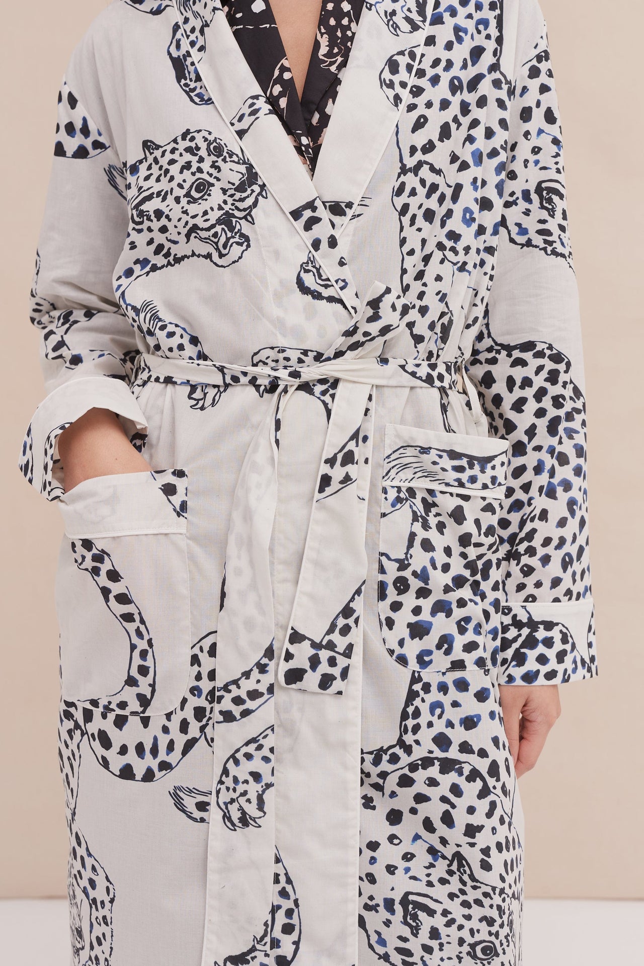 Women's Robe The Jag Print Cream