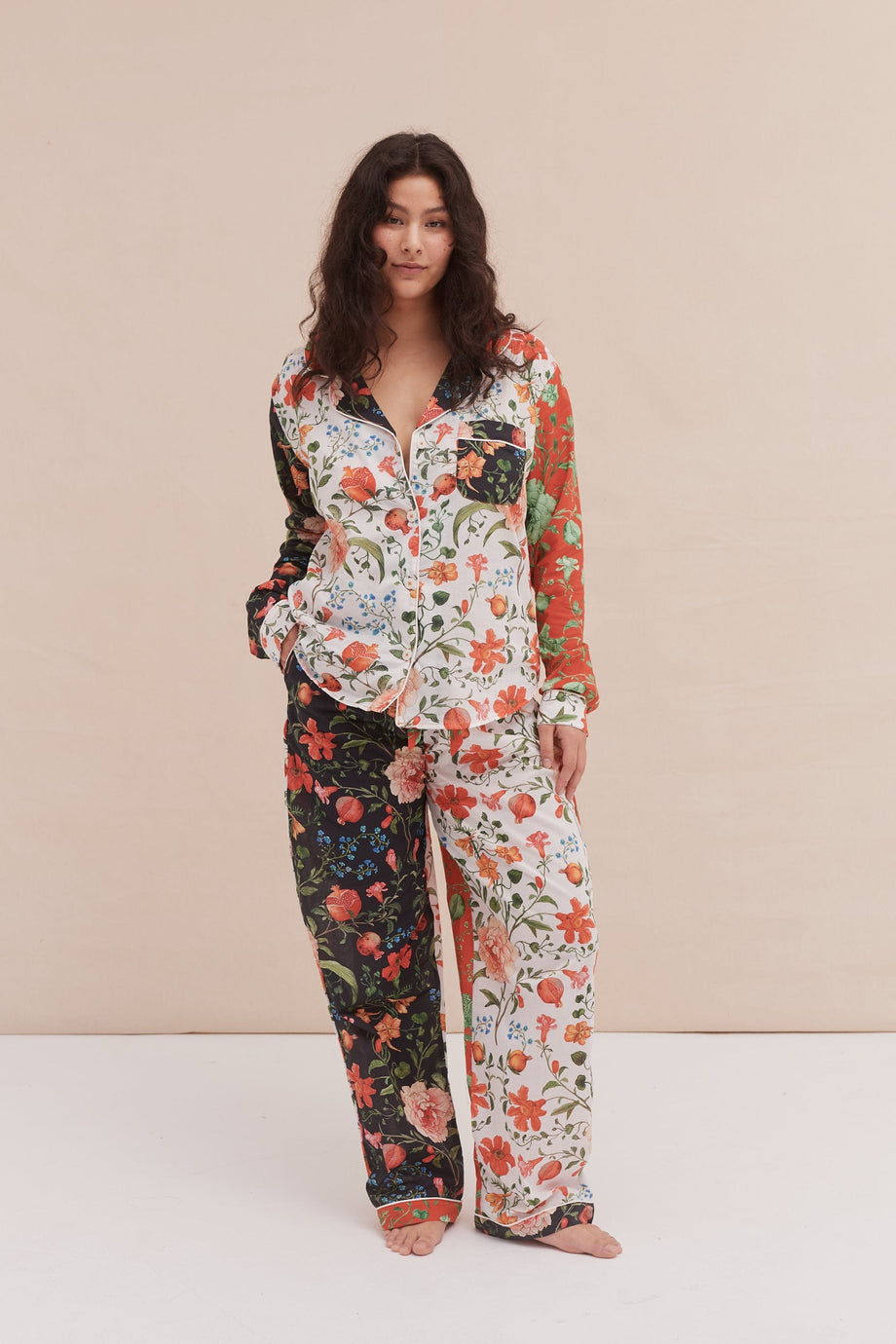Long Pyjama Set Persephone Floral Print Patchwork – Desmond & Dempsey