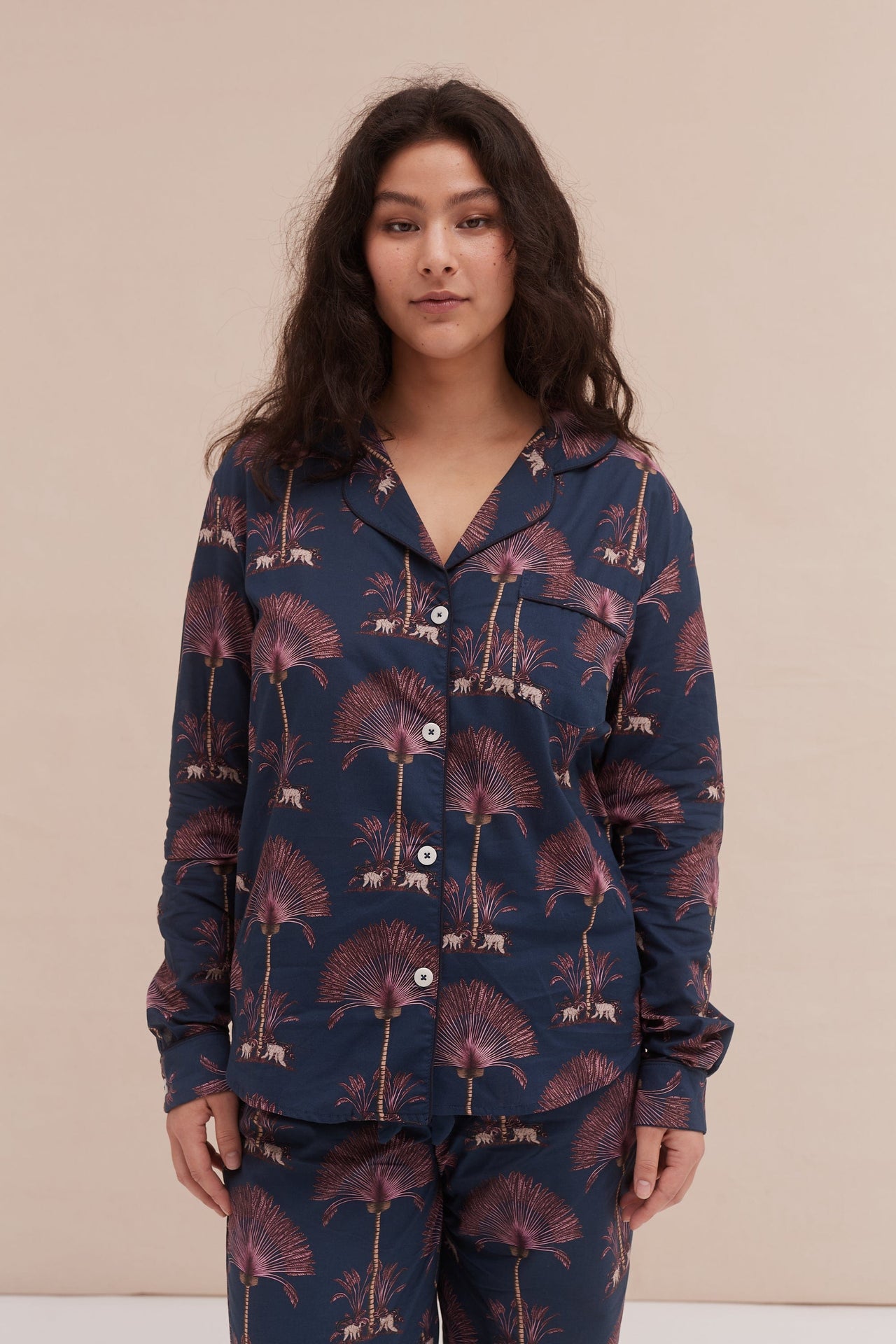 Long Pyjama Set Ravenala Print Navy