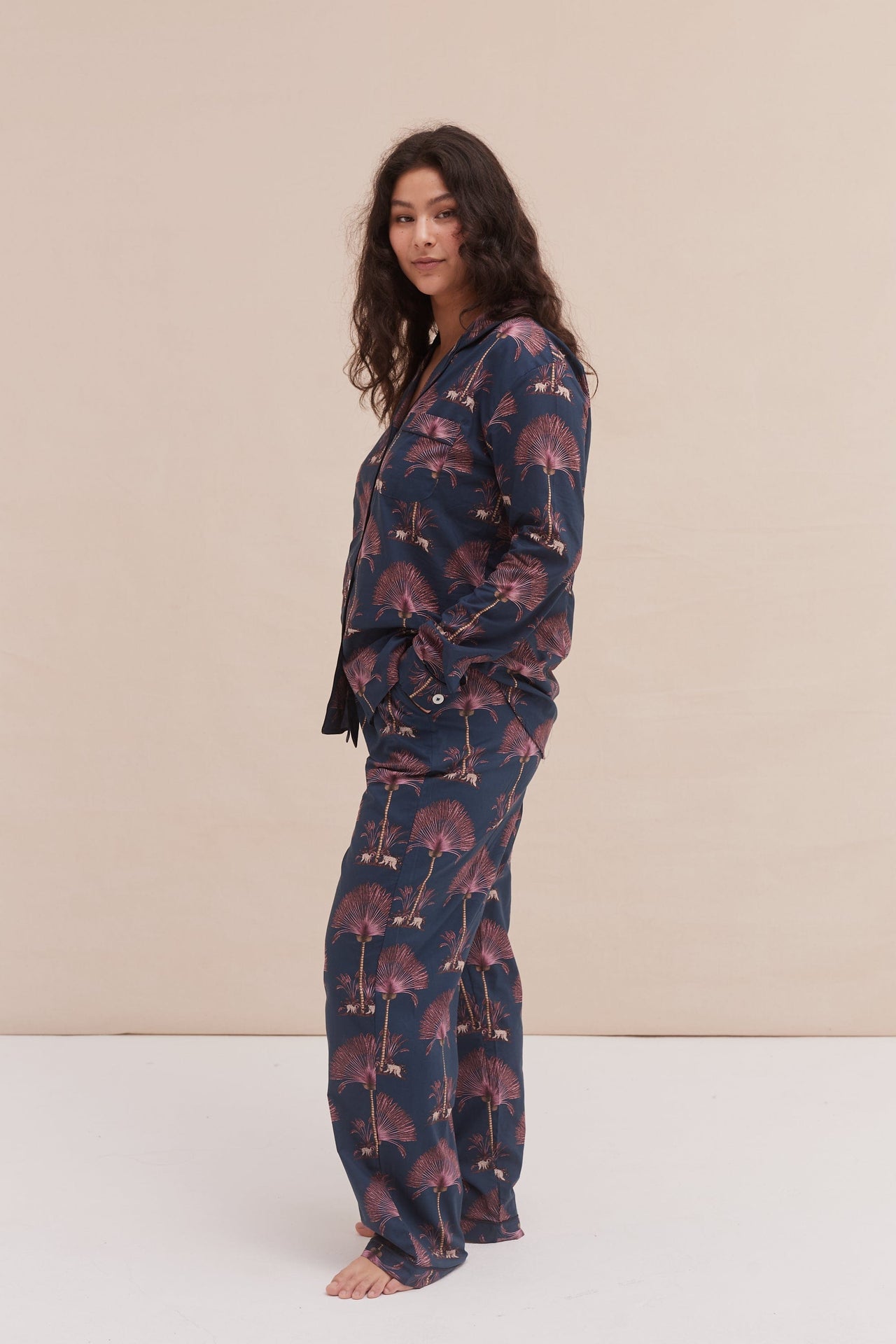 Long Pyjama Set Ravenala Print Navy