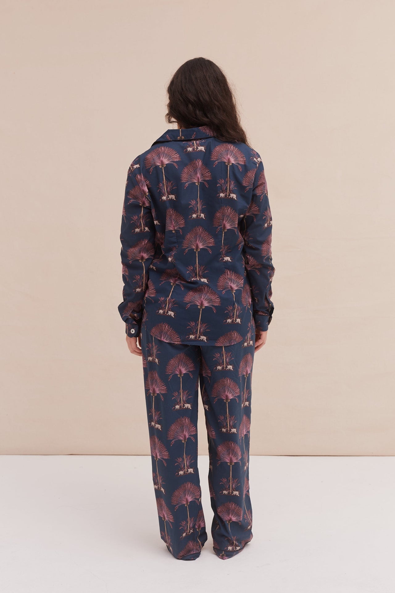 Long Pyjama Set Ravenala Print Navy