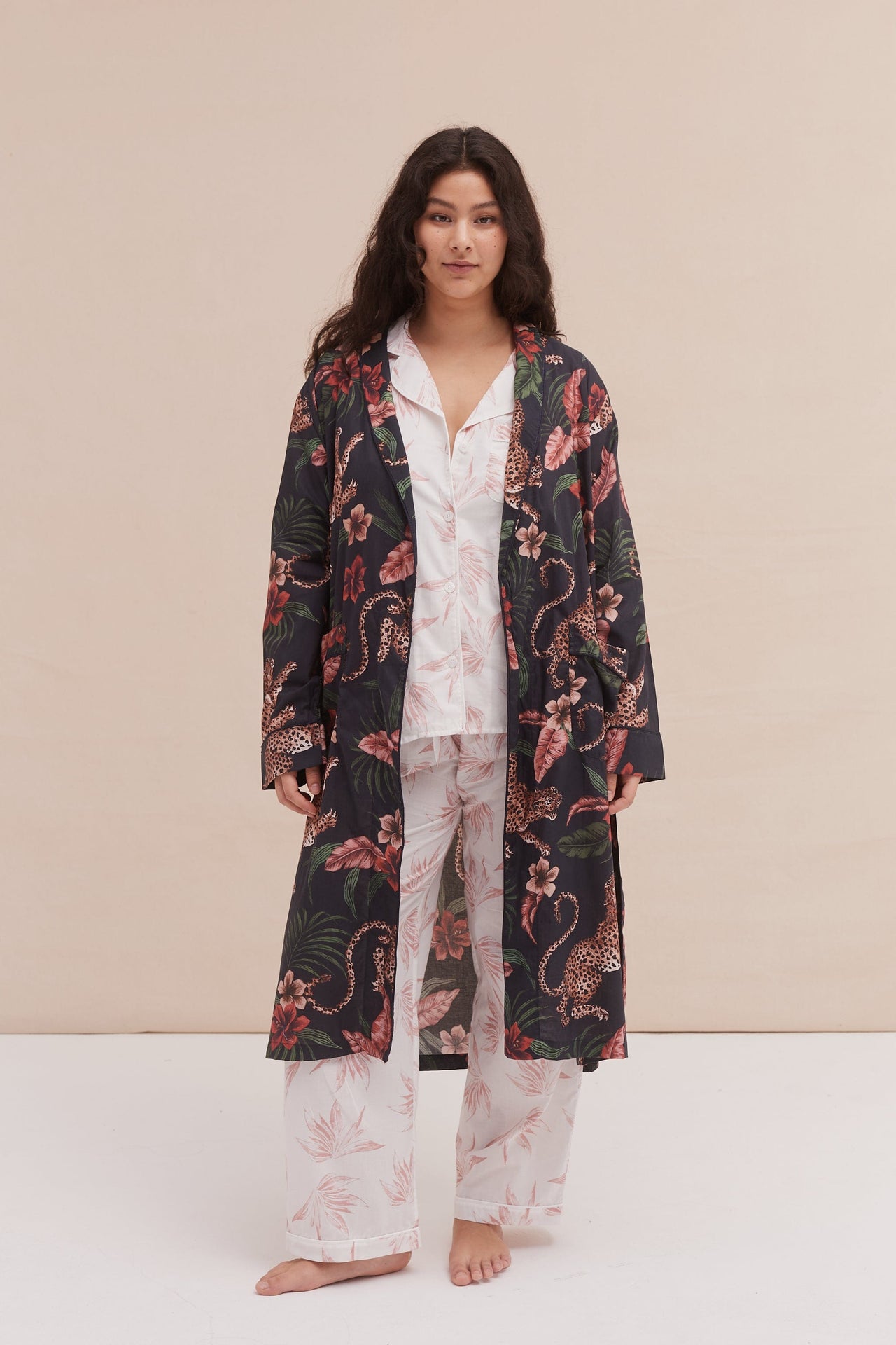 Women's Robe Soleia Print Navy