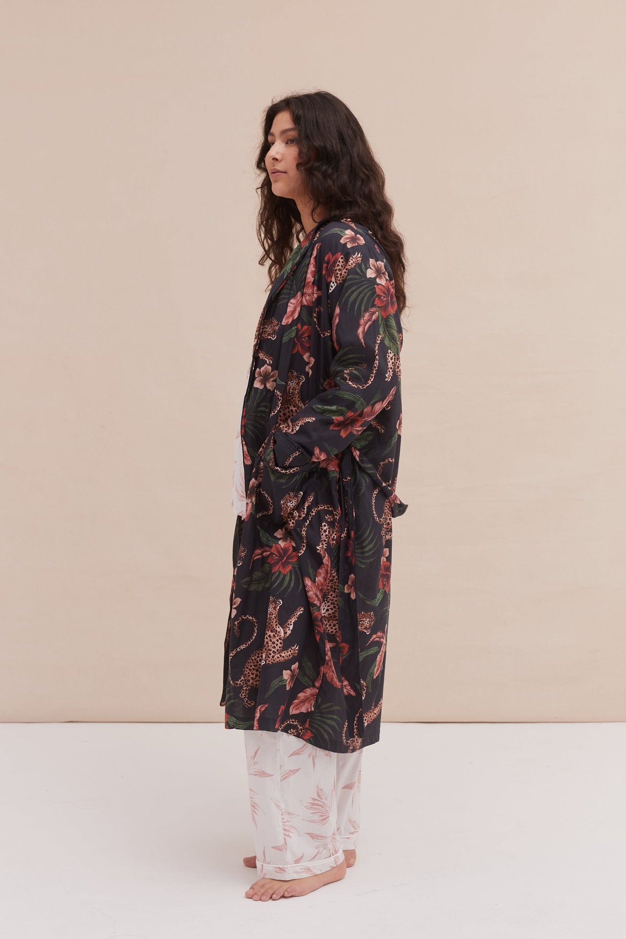 Women's Robe Soleia Print Navy