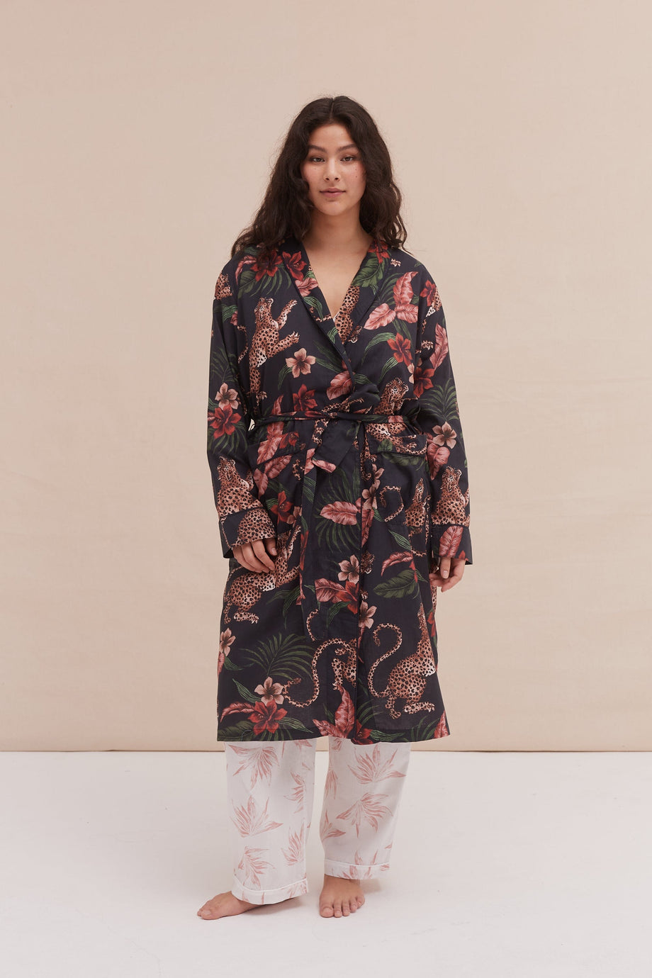Women's Robe Soleia Print Navy – Desmond & Dempsey