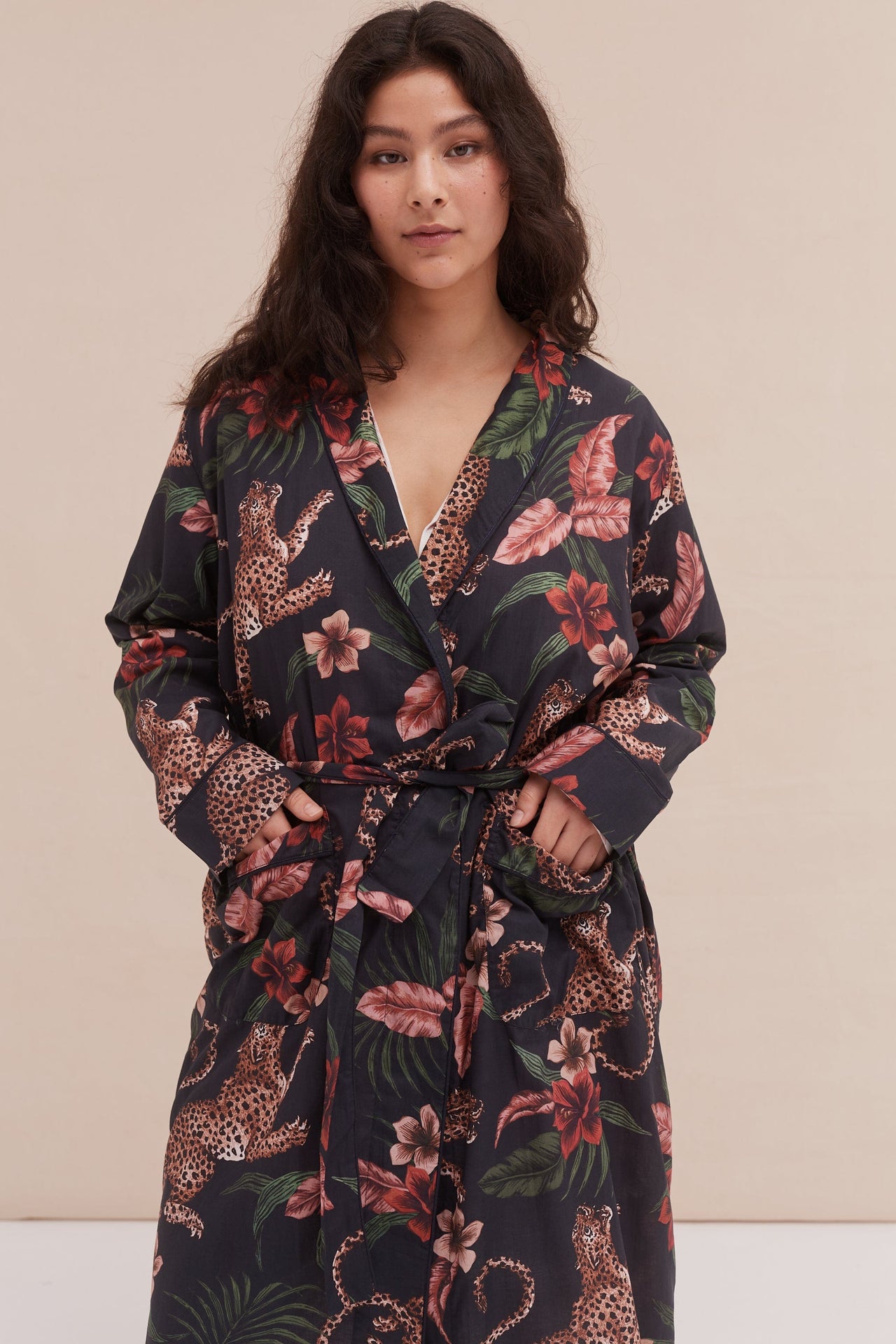 Women's Robe Soleia Print Navy