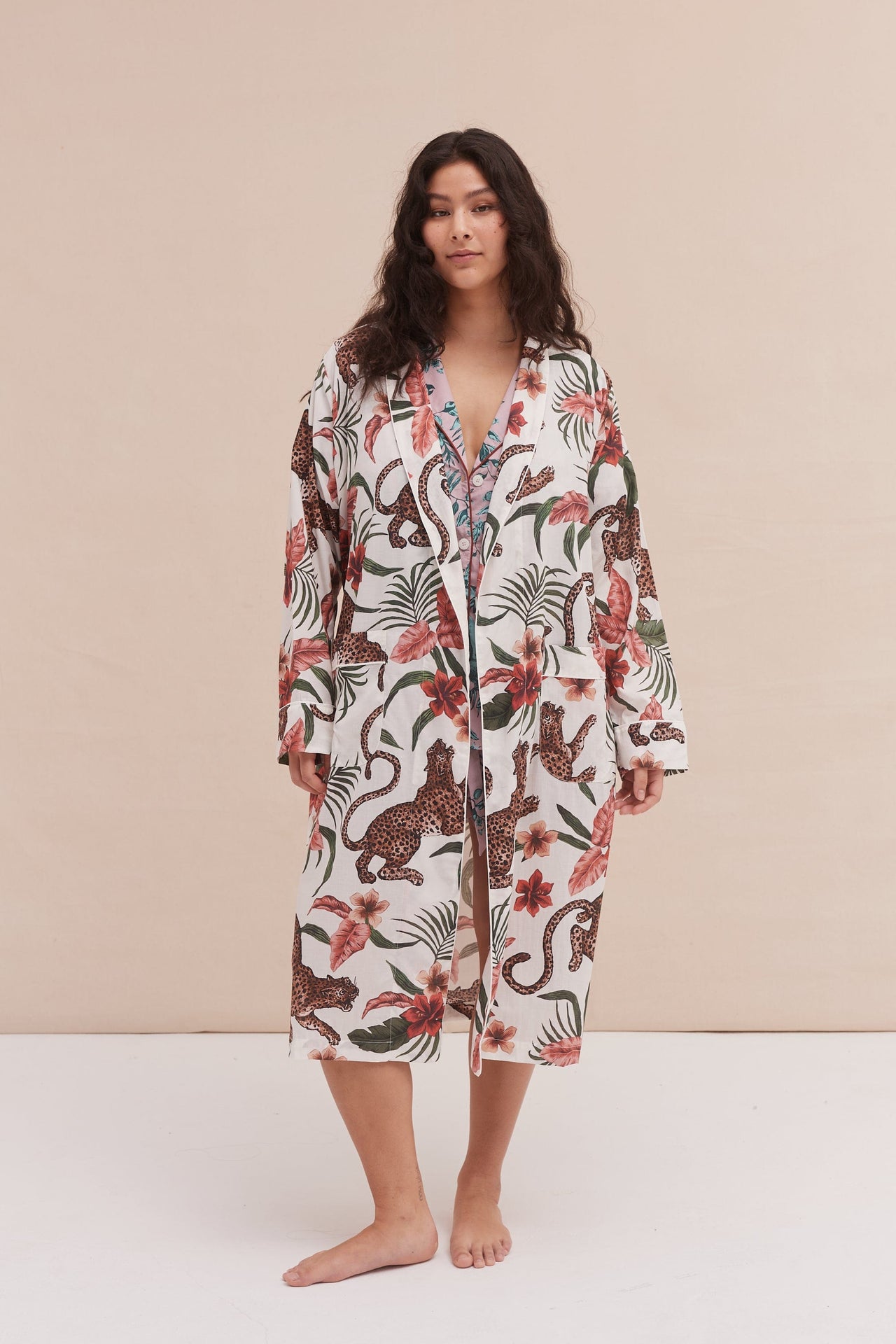 Women's Robe Soleia Print Cream