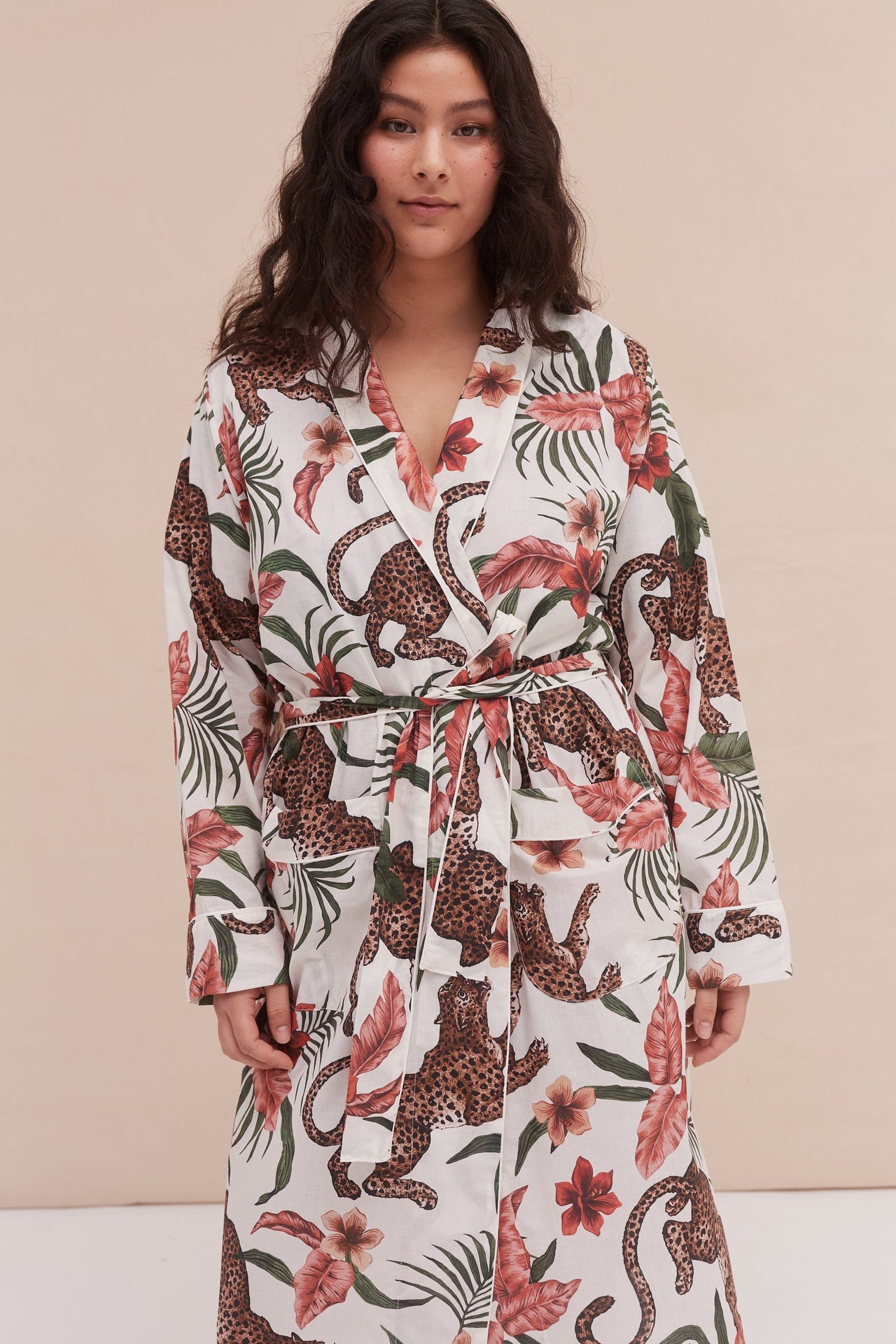 Women's Robe Soleia Print Cream