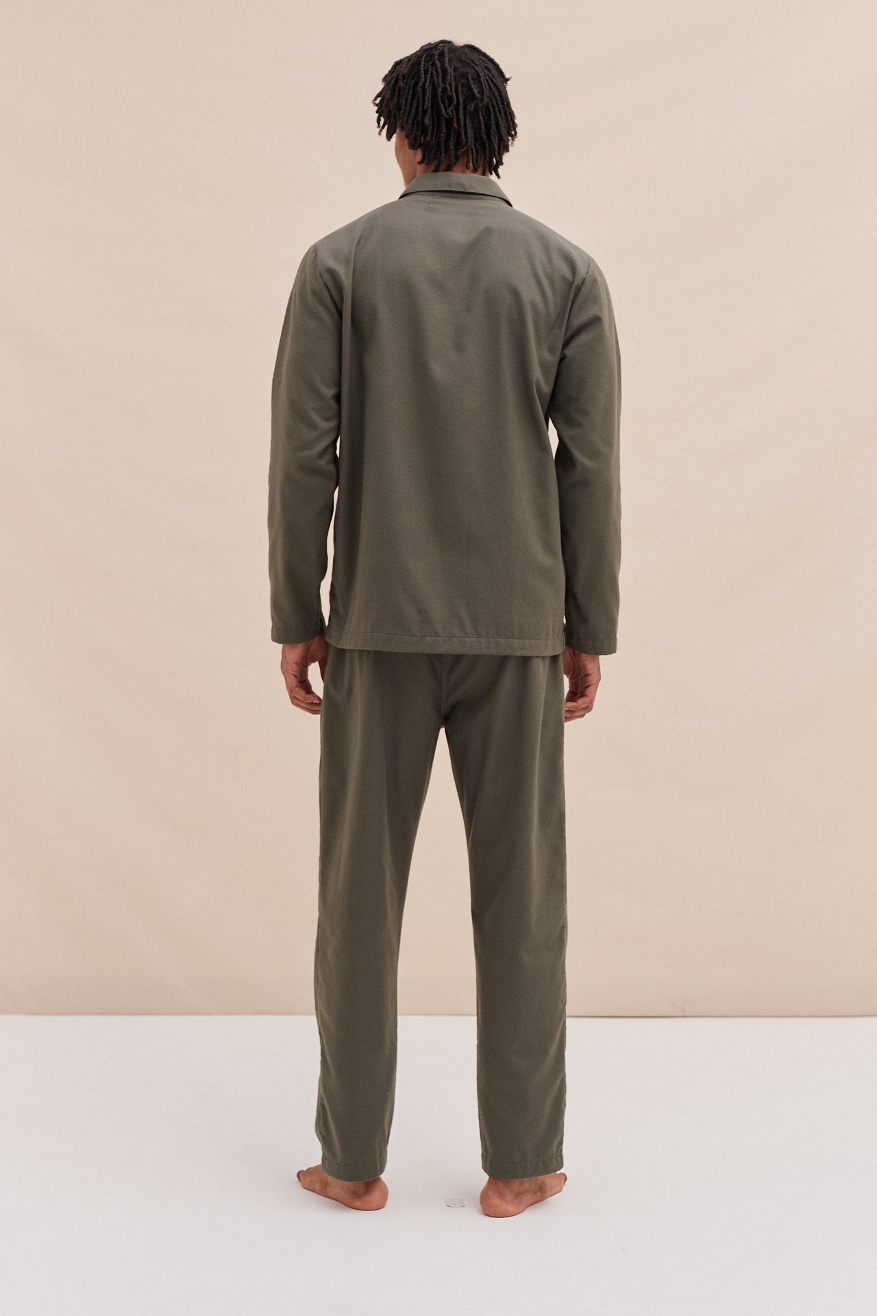 Mens Pocket Pyjama Set in Khaki