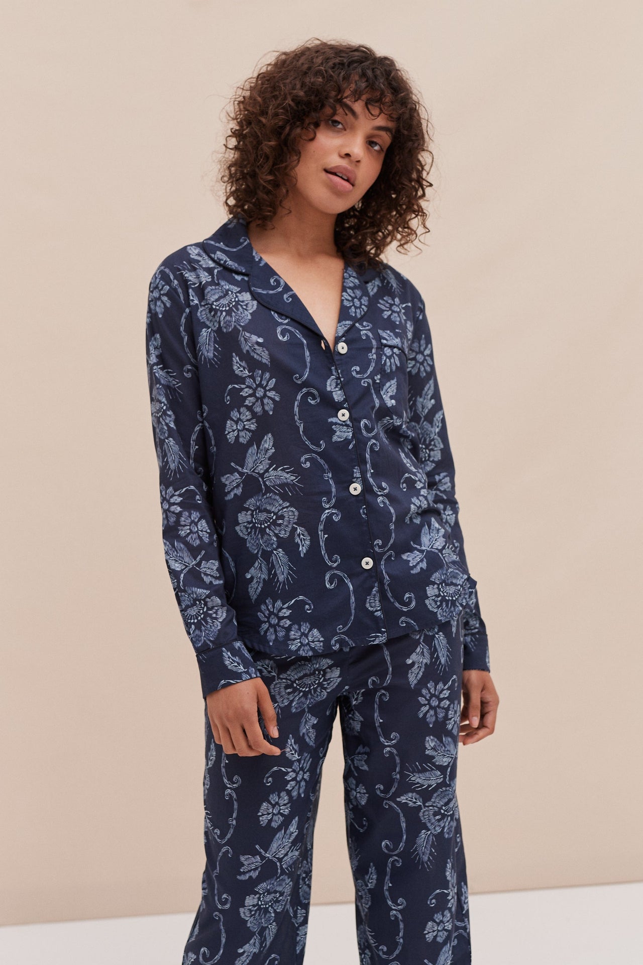 Long Pyjama Set Dorothea Print Navy