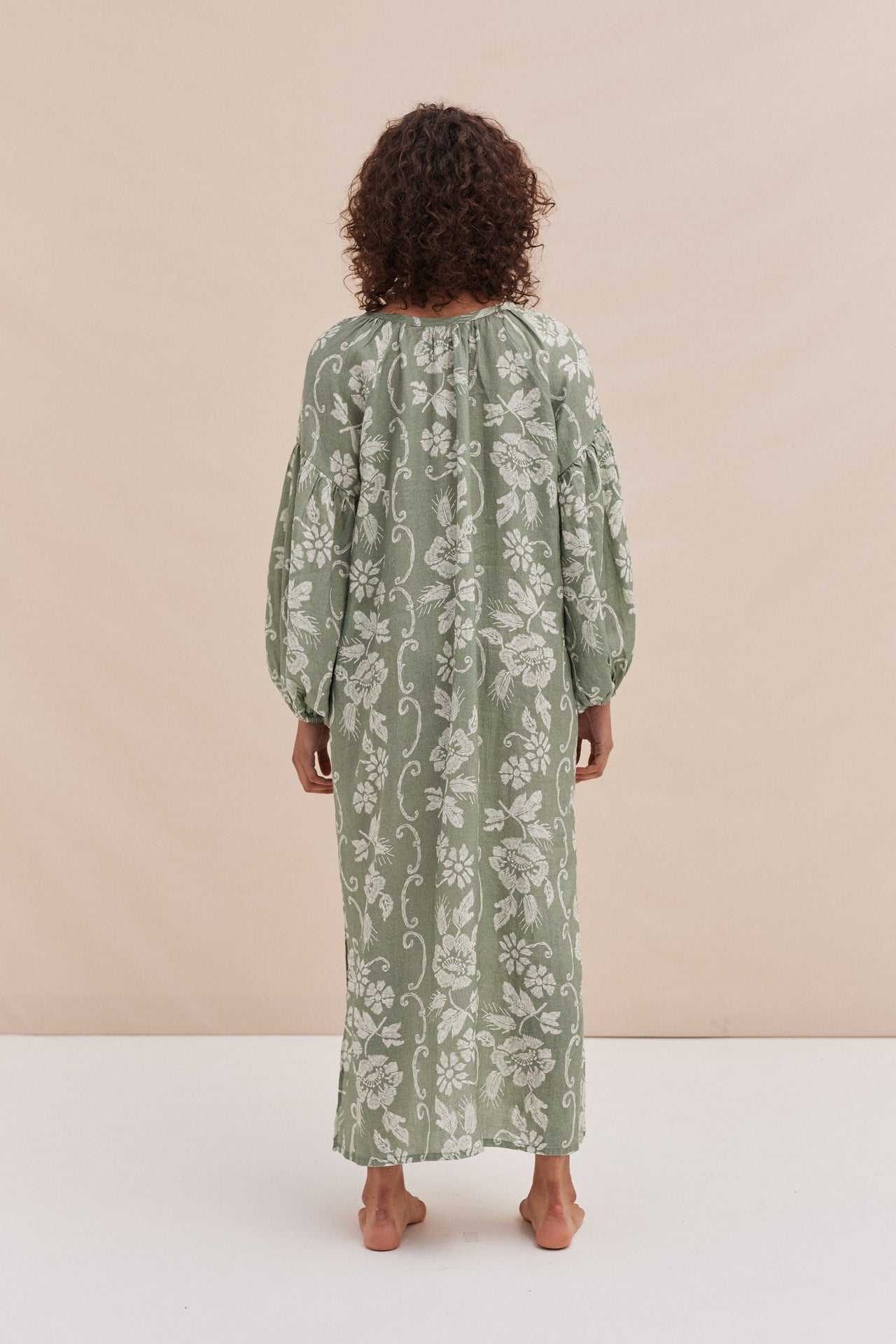 Blouson Sleeve Kaftan Dorothea Print Sage