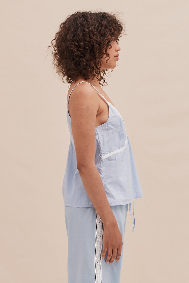 Cami Top Poplin Light Blue