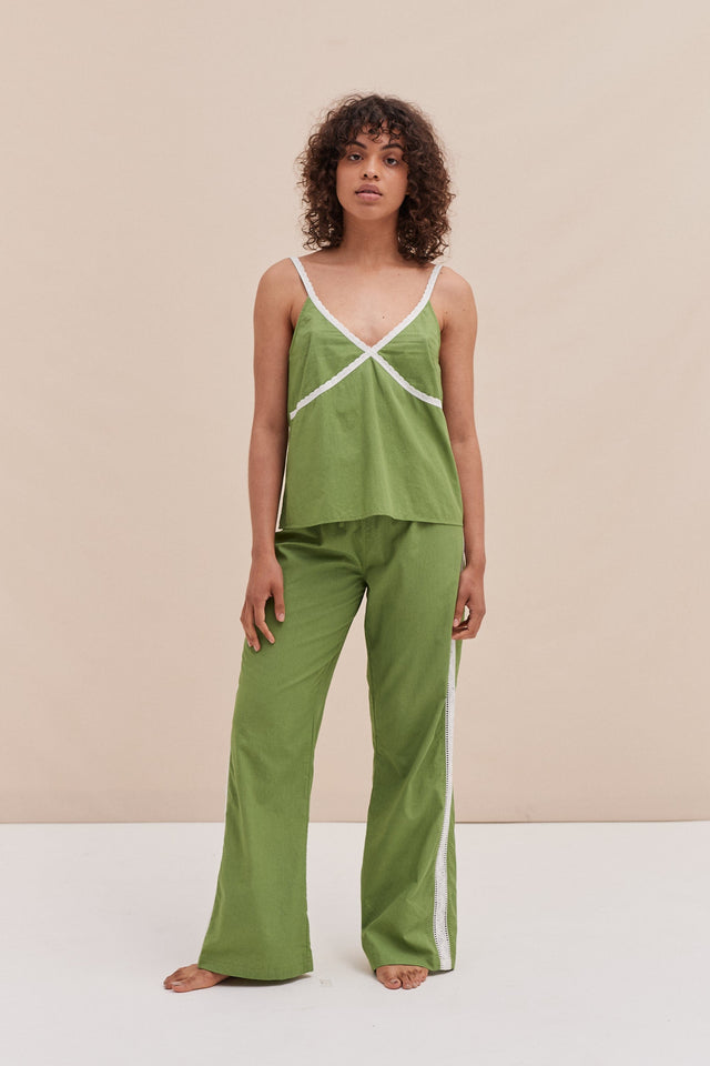 Cami Lounge Set Poplin Green